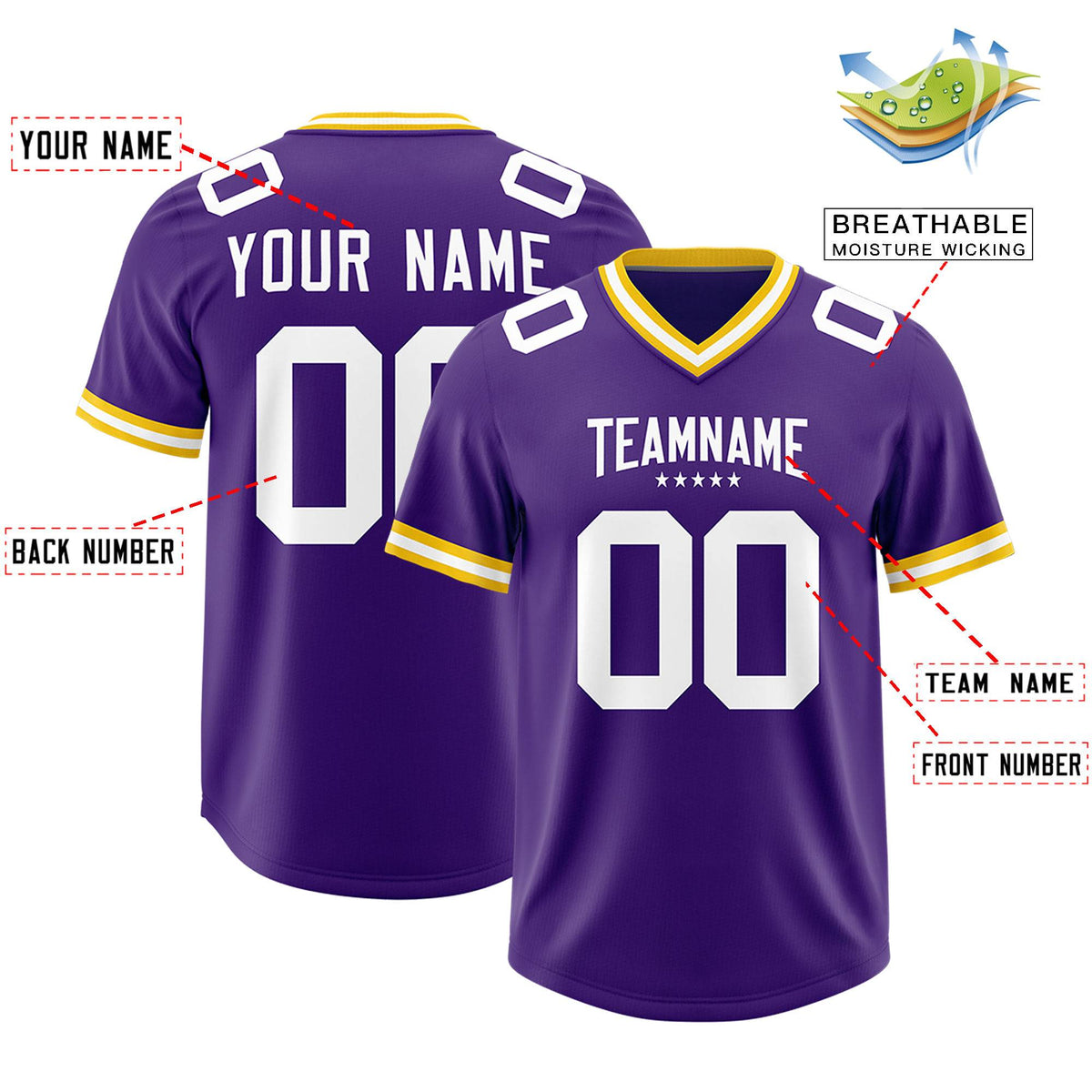 Custom Purple Football Jersey