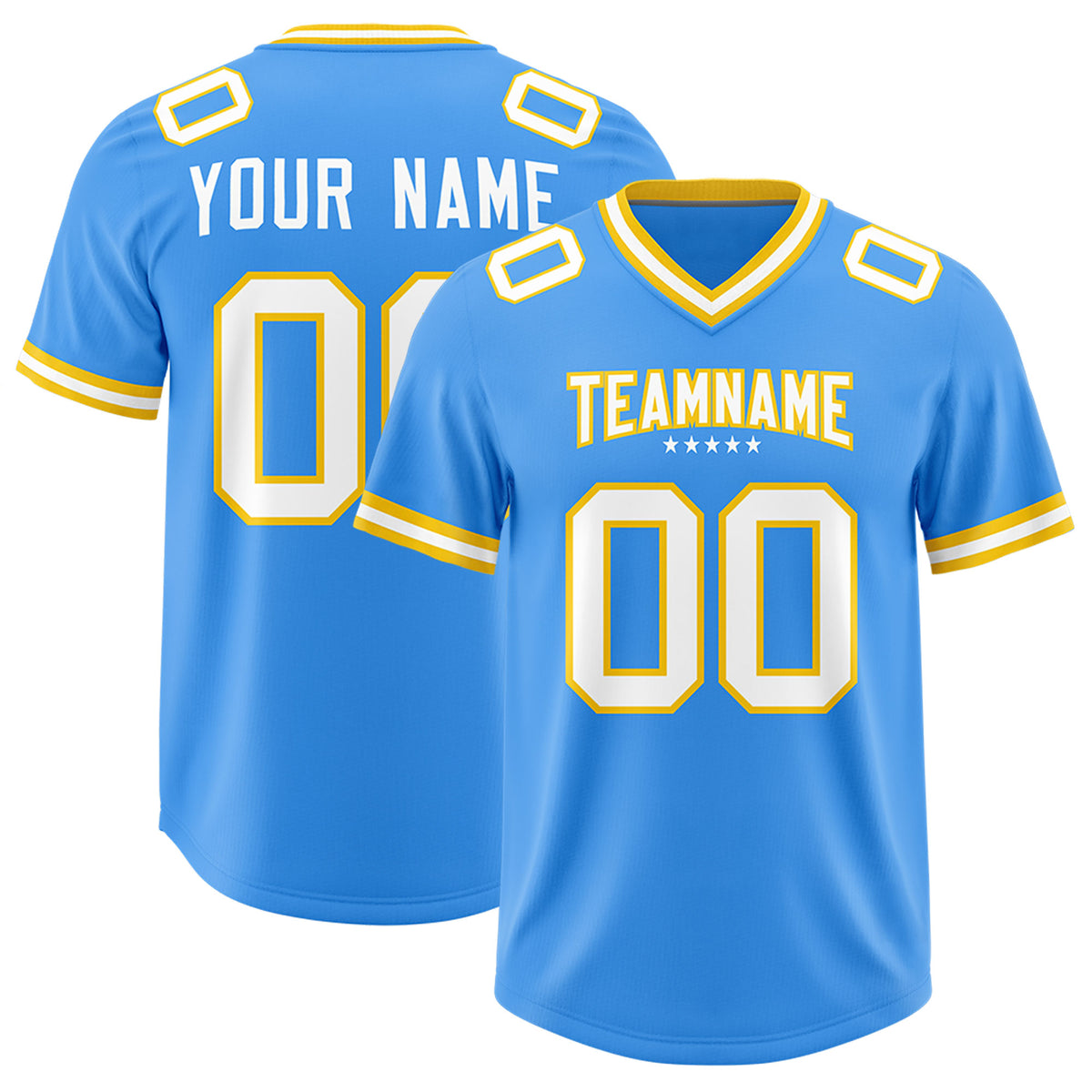 Custom Powder Blue Classic American Football Jerseys