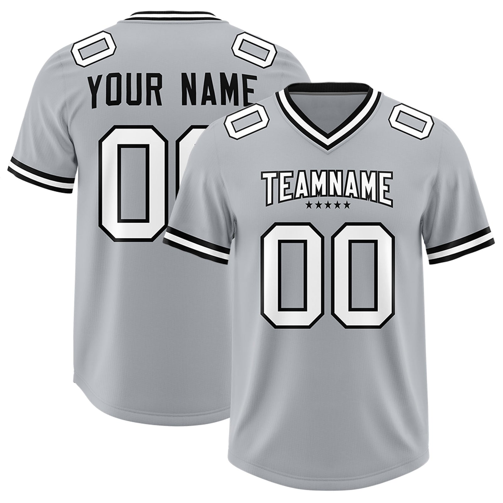 Custom Silver Classic American Football Jerseys