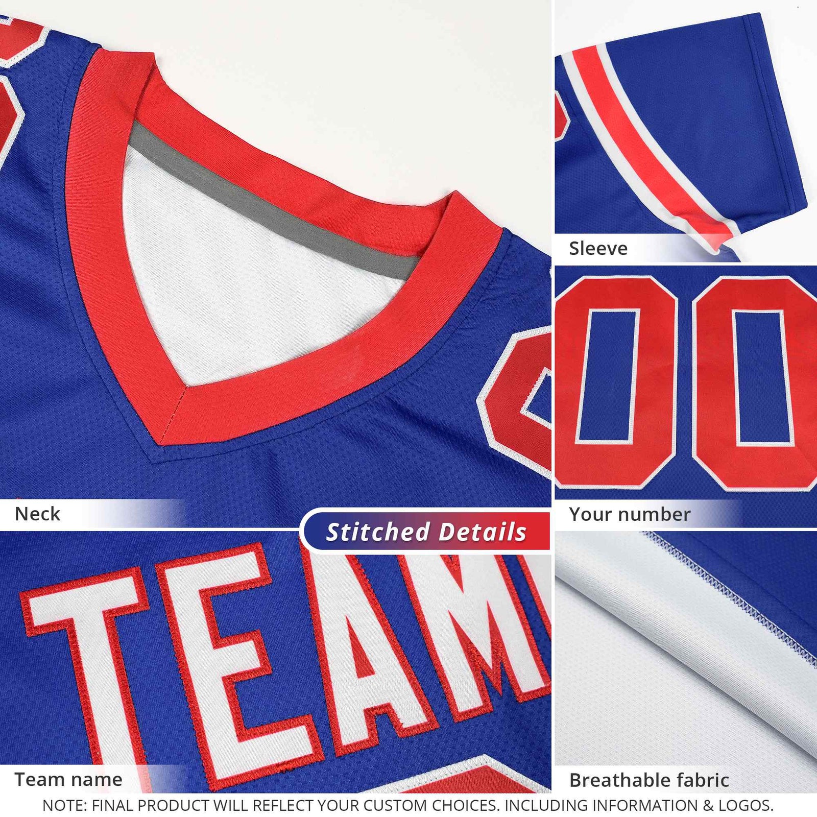 Custom Royal Pink Personalized Star Pattern Raglan Sleeves Authentic Football Jersey