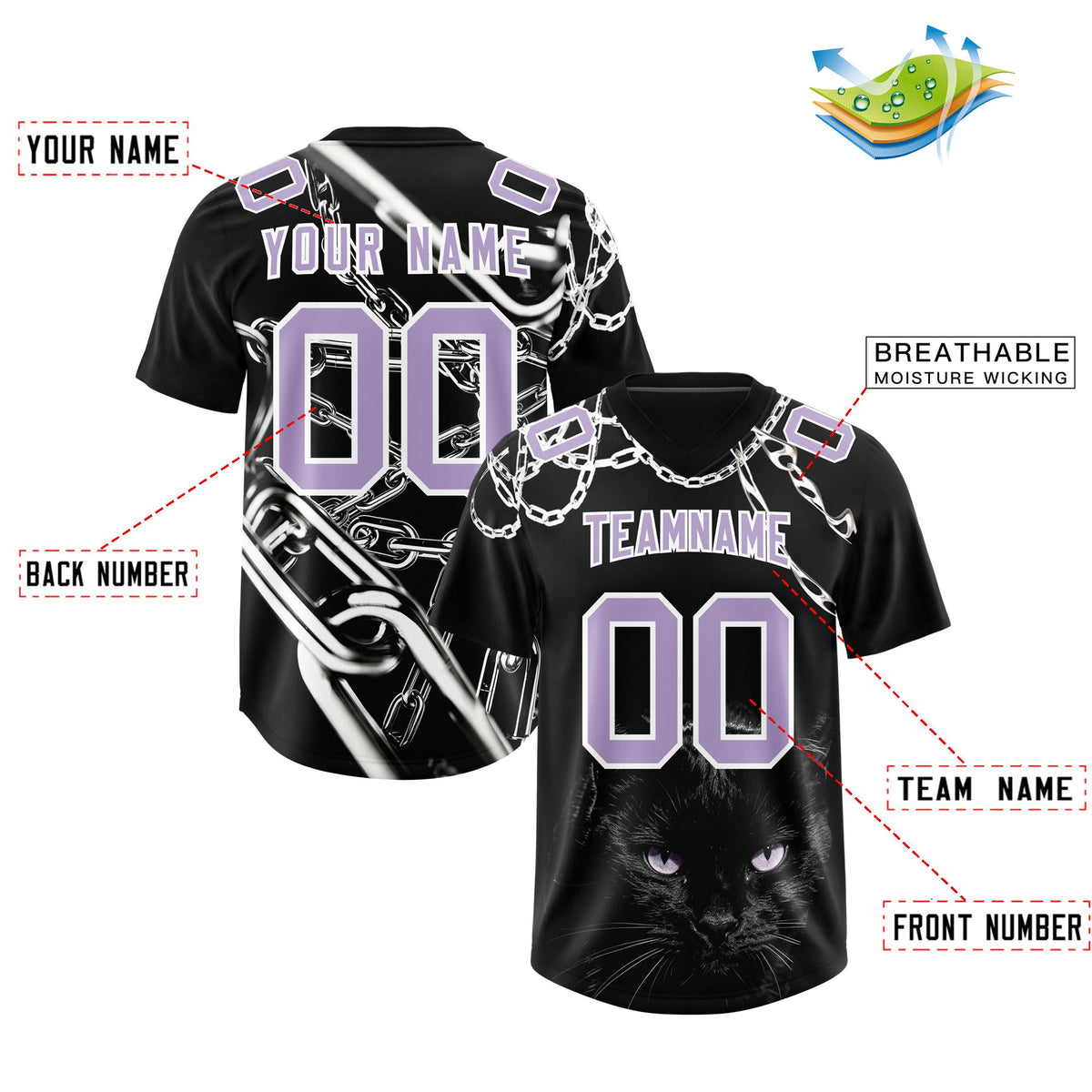 Custom Black Light Purple Graffiti Pattern Chains Football Jersey| KXKSHOP
