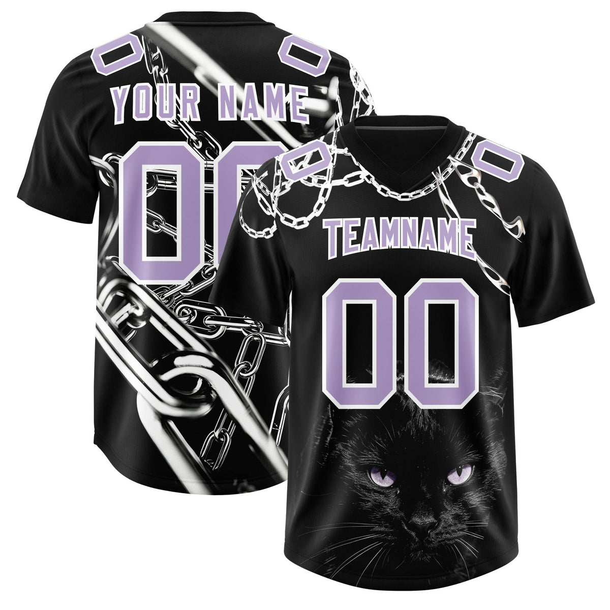 Custom Black Light Purple Graffiti Pattern Chains Football Jersey| KXKSHOP