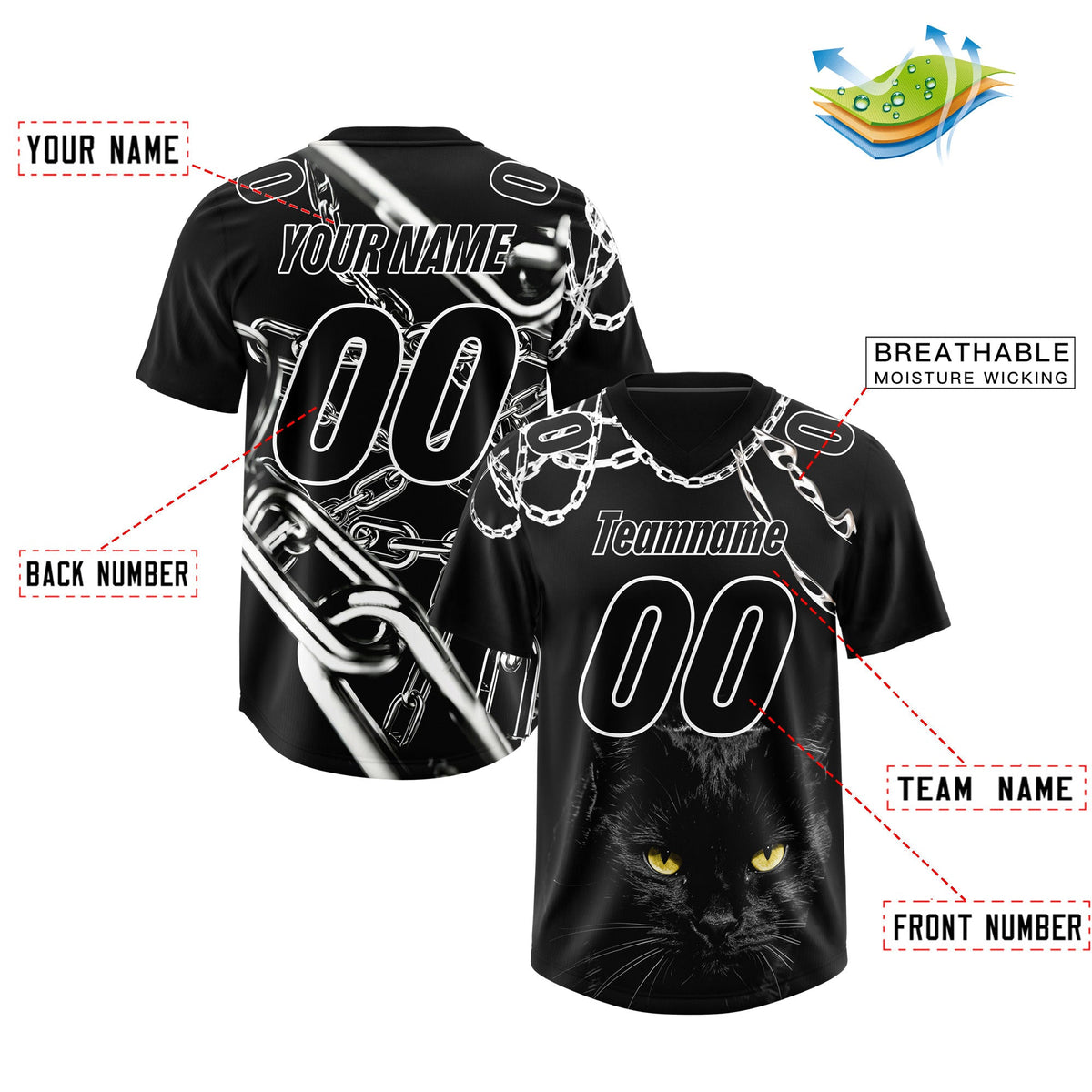 Custom Black White Graffiti Pattern Chains Football Jersey| KXKSHOP