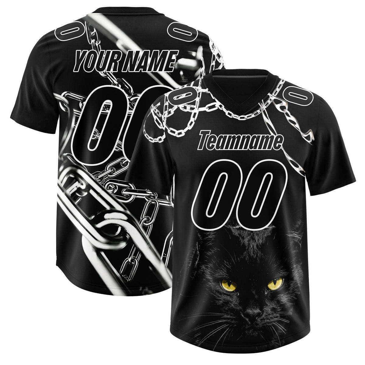 Custom Black White Graffiti Pattern Chains Football Jersey| KXKSHOP