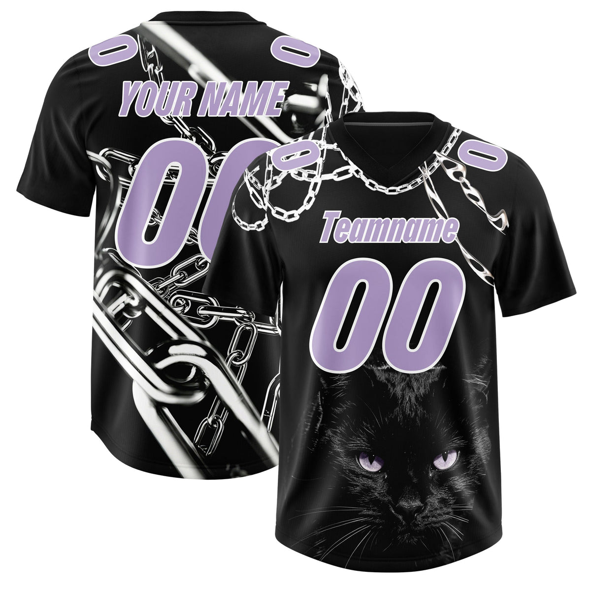 Custom Black Light Purple Graffiti Pattern Chains Football Jersey| KXKSHOP