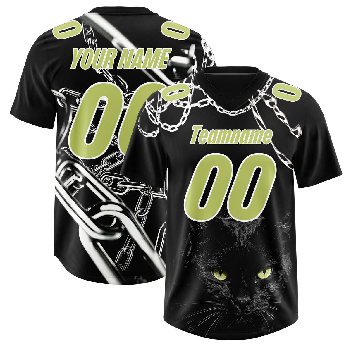 Custom Black Champagne Graffiti Pattern Chains Football Jersey| KXKSHOP