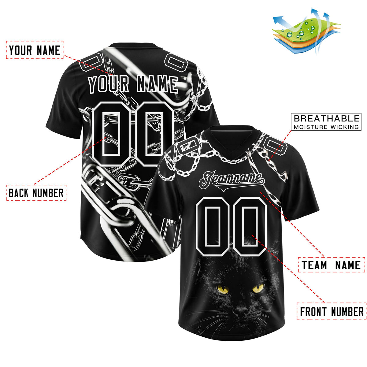 Custom Black White Graffiti Pattern Chains Football Jersey| KXKSHOP