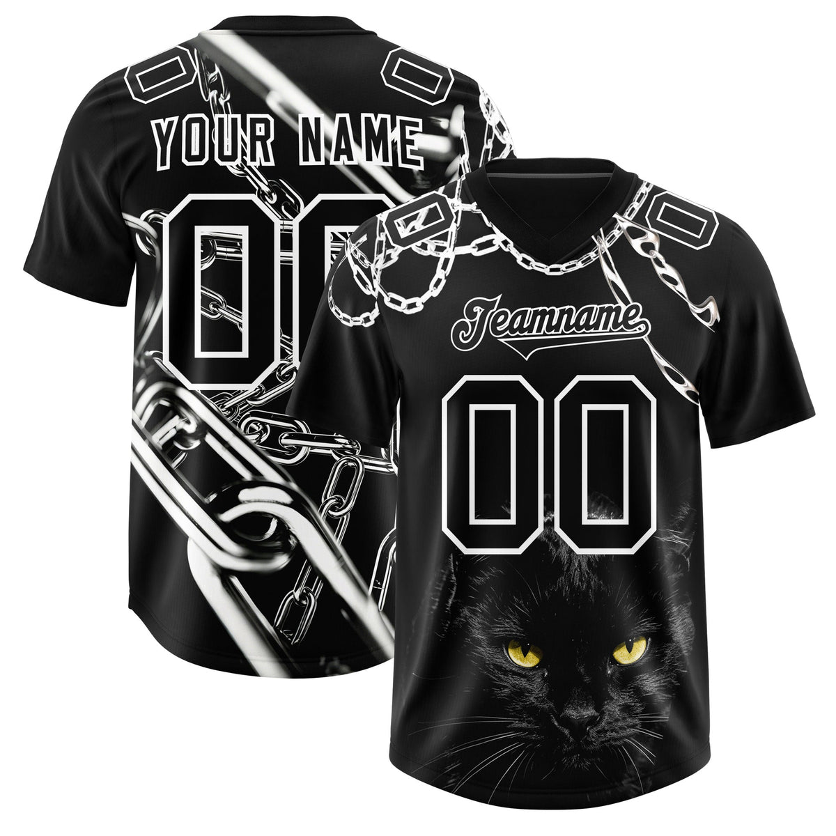 Custom Black White Graffiti Pattern Chains Football Jersey| KXKSHOP