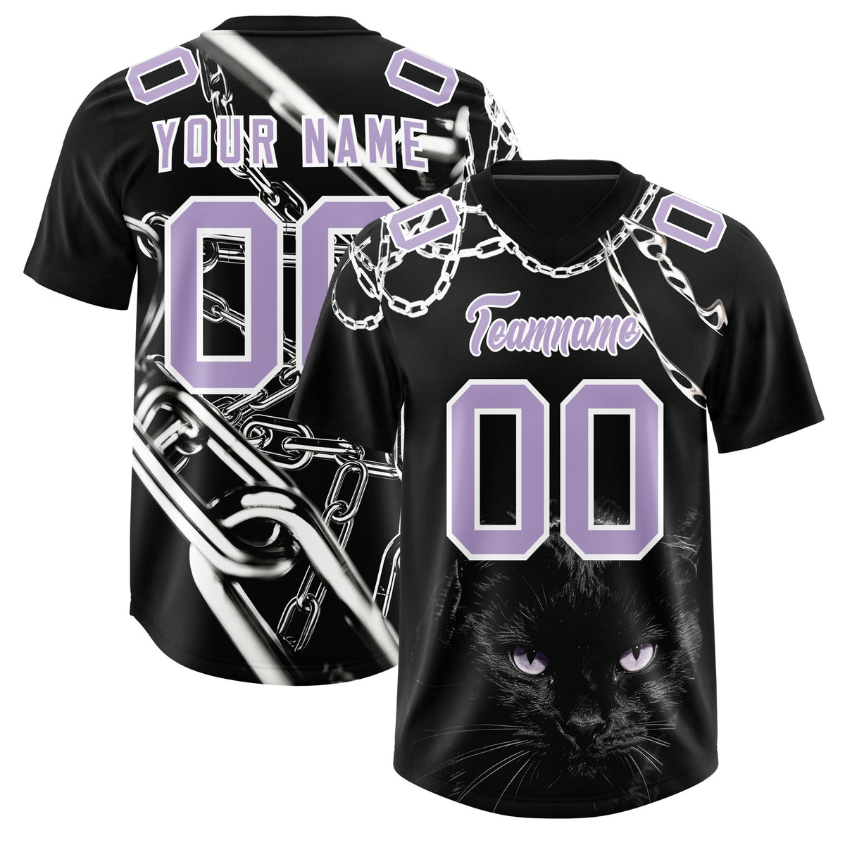 Custom Black Light Purple Graffiti Pattern Chains Football Jersey| KXKSHOP