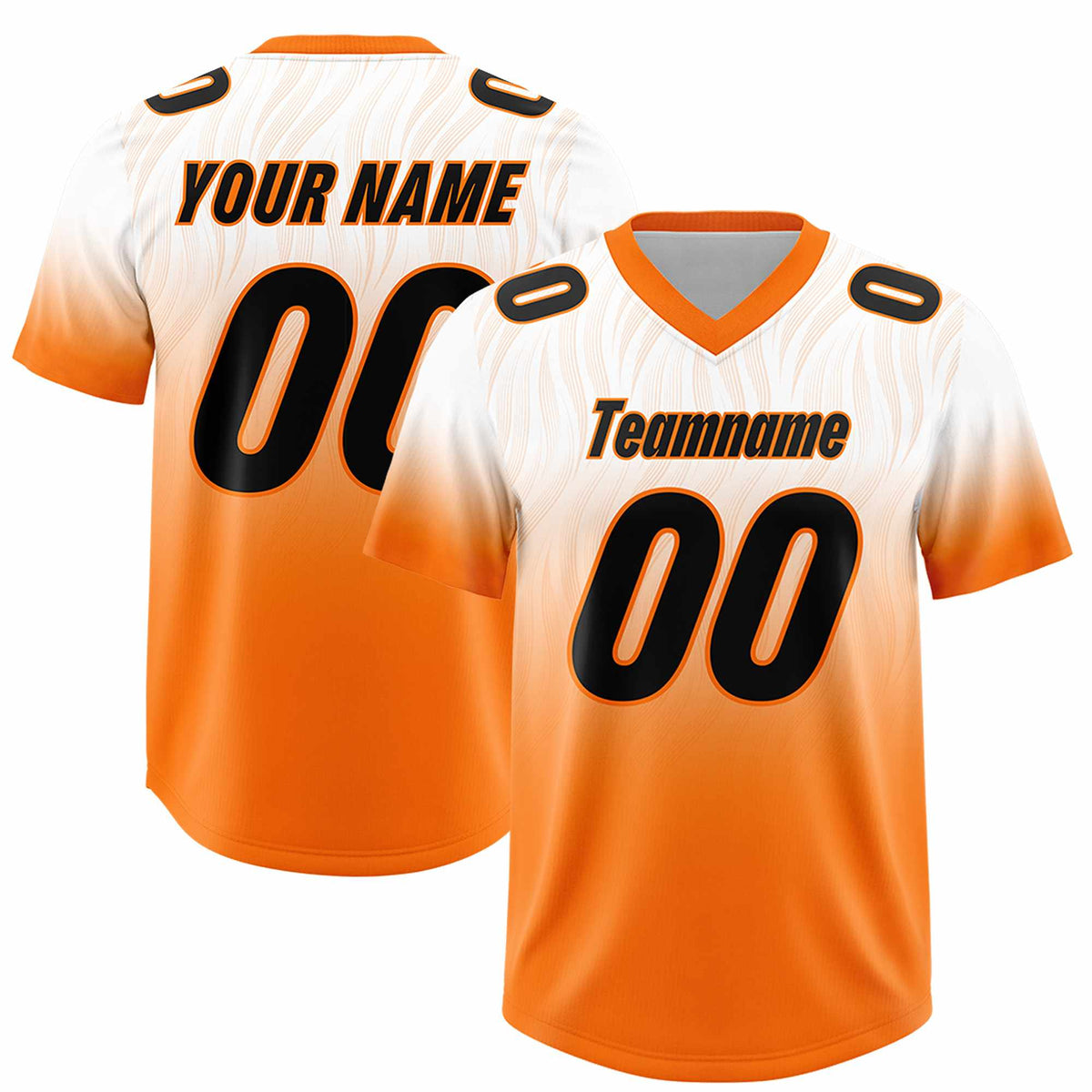 Custom White Orange Gradient Fashion Outdoor Authentic Football Jersey