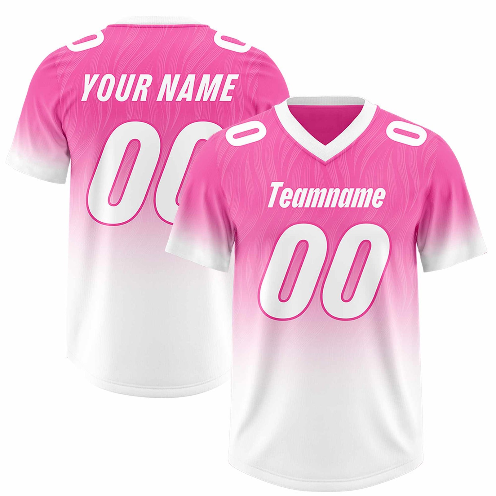 Custom Pink White Gradient Fashion Outdoor Authentic Football Jersey