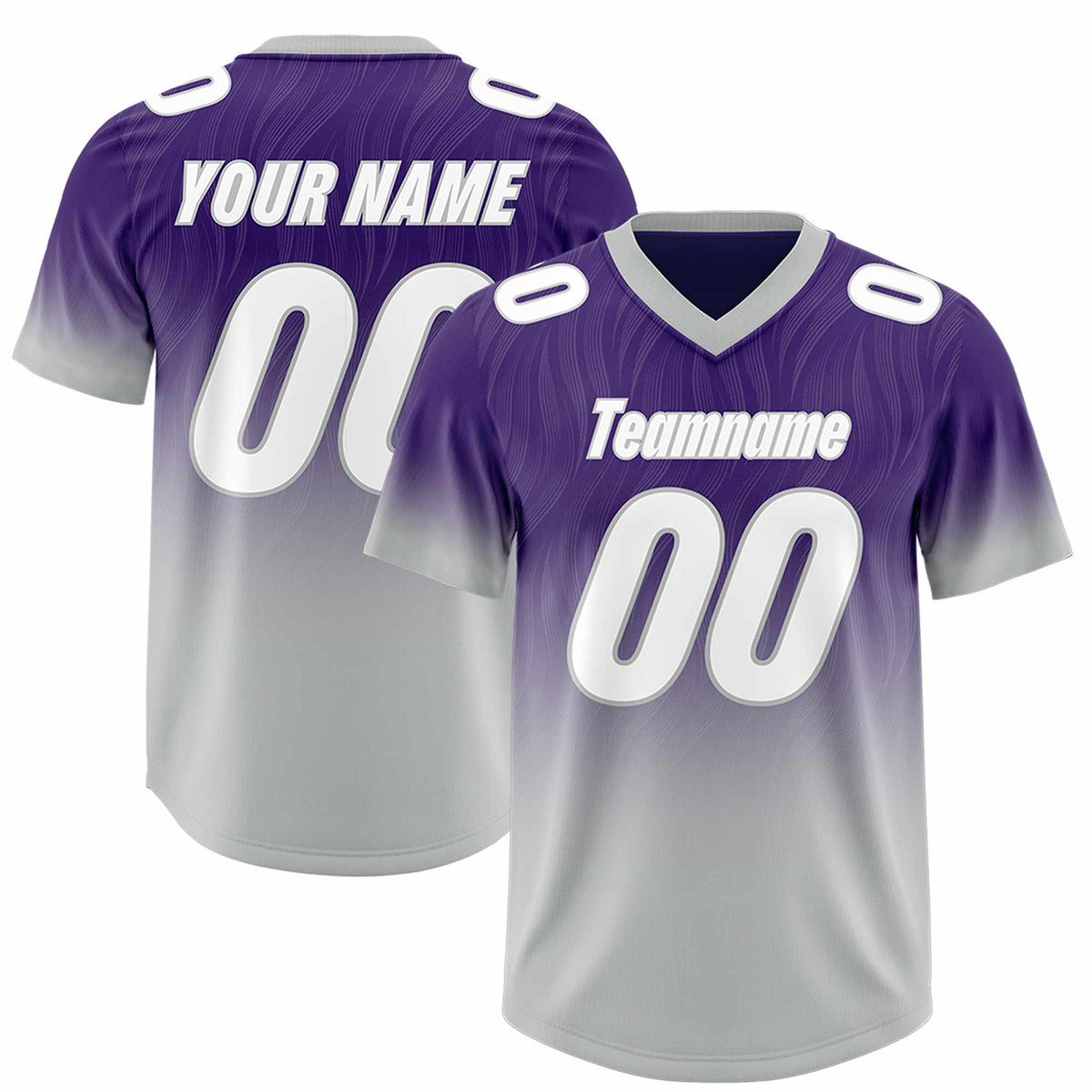 Custom Purple Gray Gradient Fashion Outdoor Authentic Football Jersey