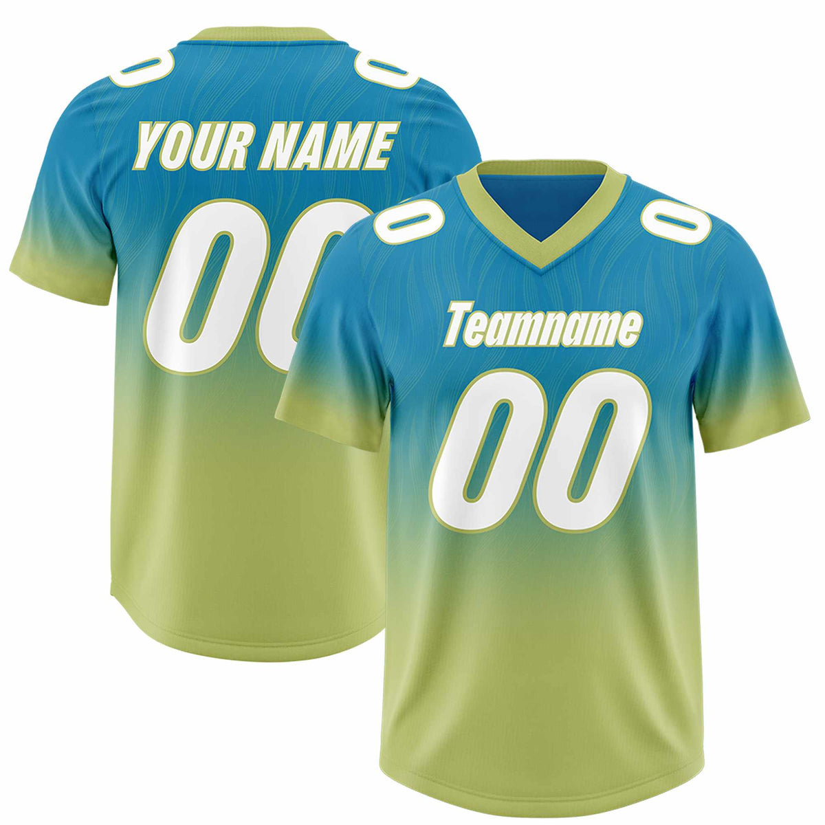 Custom Panther Blue Champagne Gradient Fashion Outdoor Authentic Football Jersey