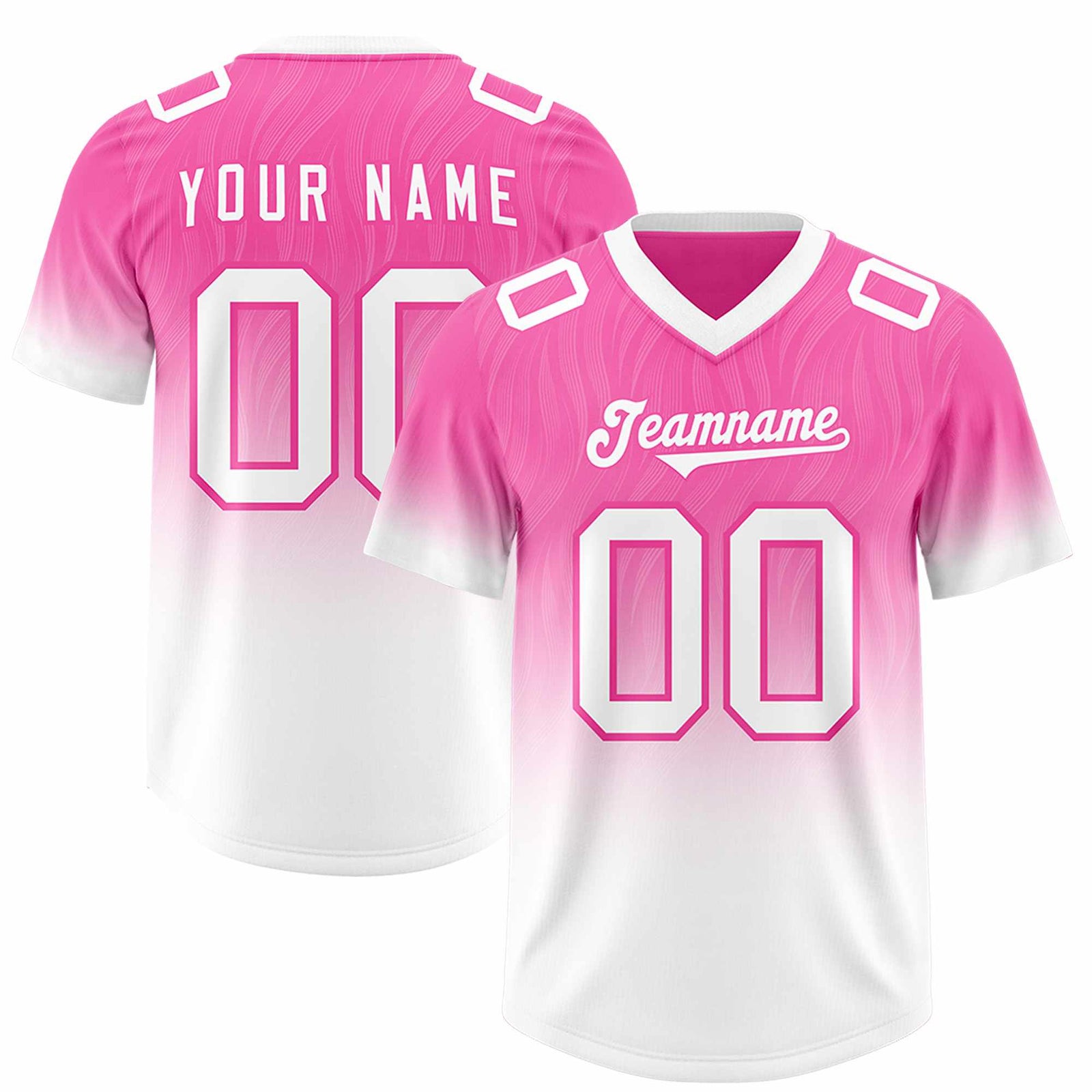 Custom Pink White Gradient Fashion Outdoor Authentic Football Jersey
