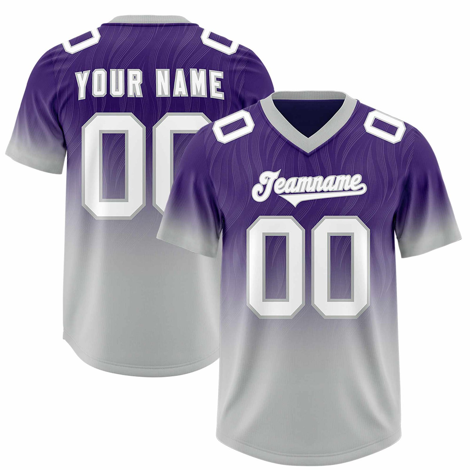 Custom Purple Gray Gradient Fashion Outdoor Authentic Football Jersey