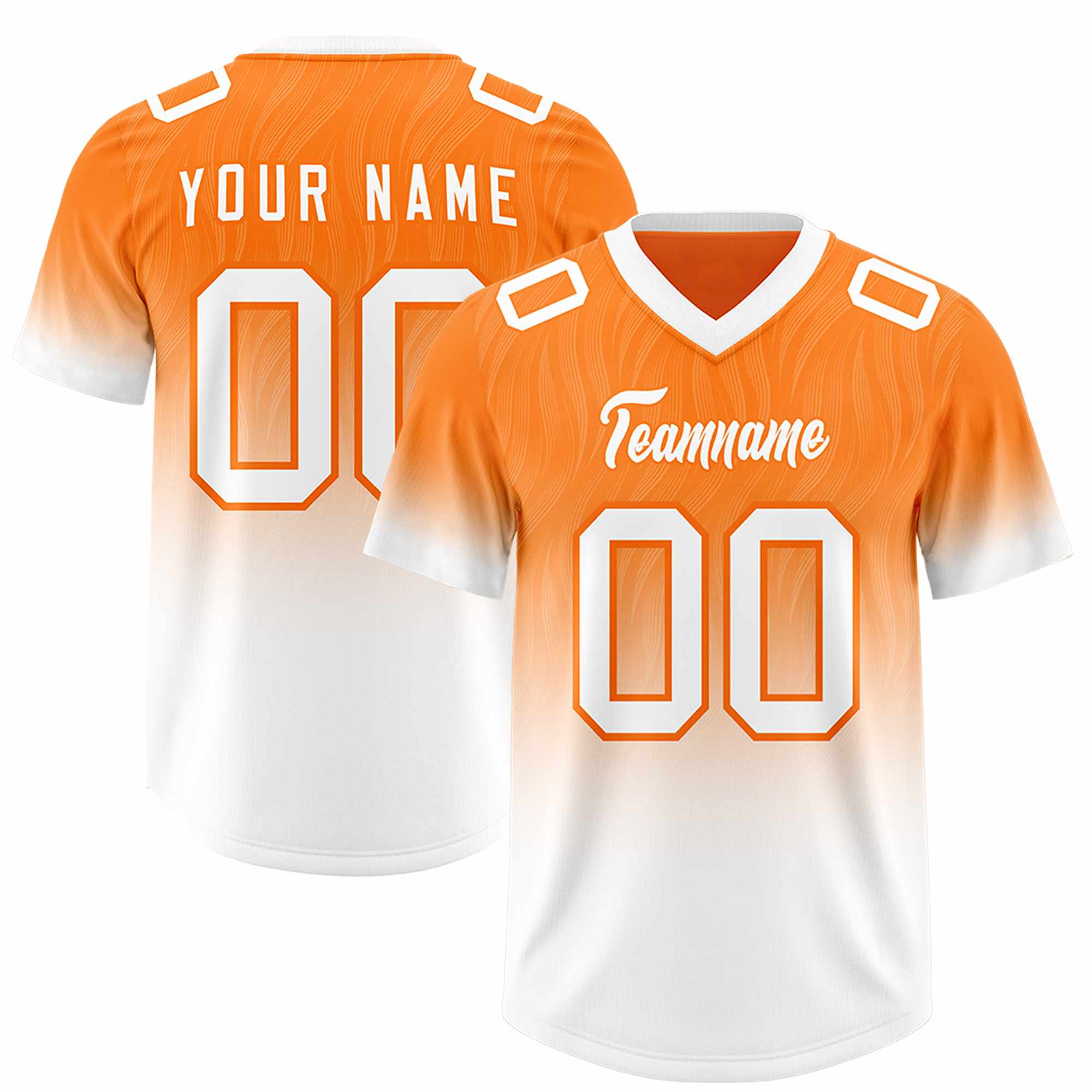 Custom Orange White Gradient Fashion Outdoor Authentic Football Jersey