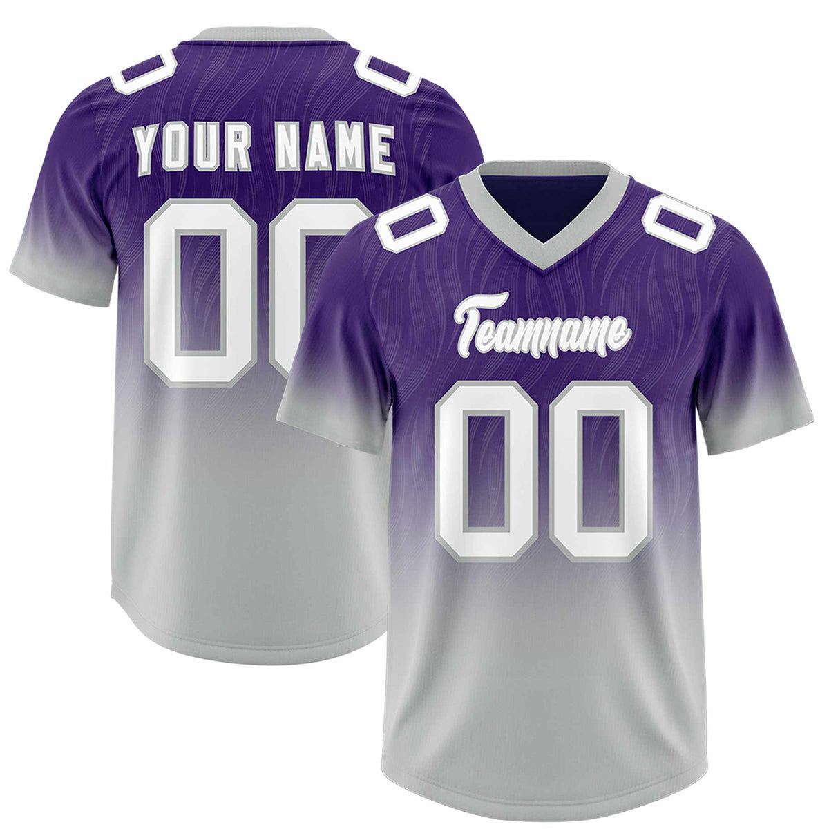 Custom Purple Gray Gradient Fashion Outdoor Authentic Football Jersey