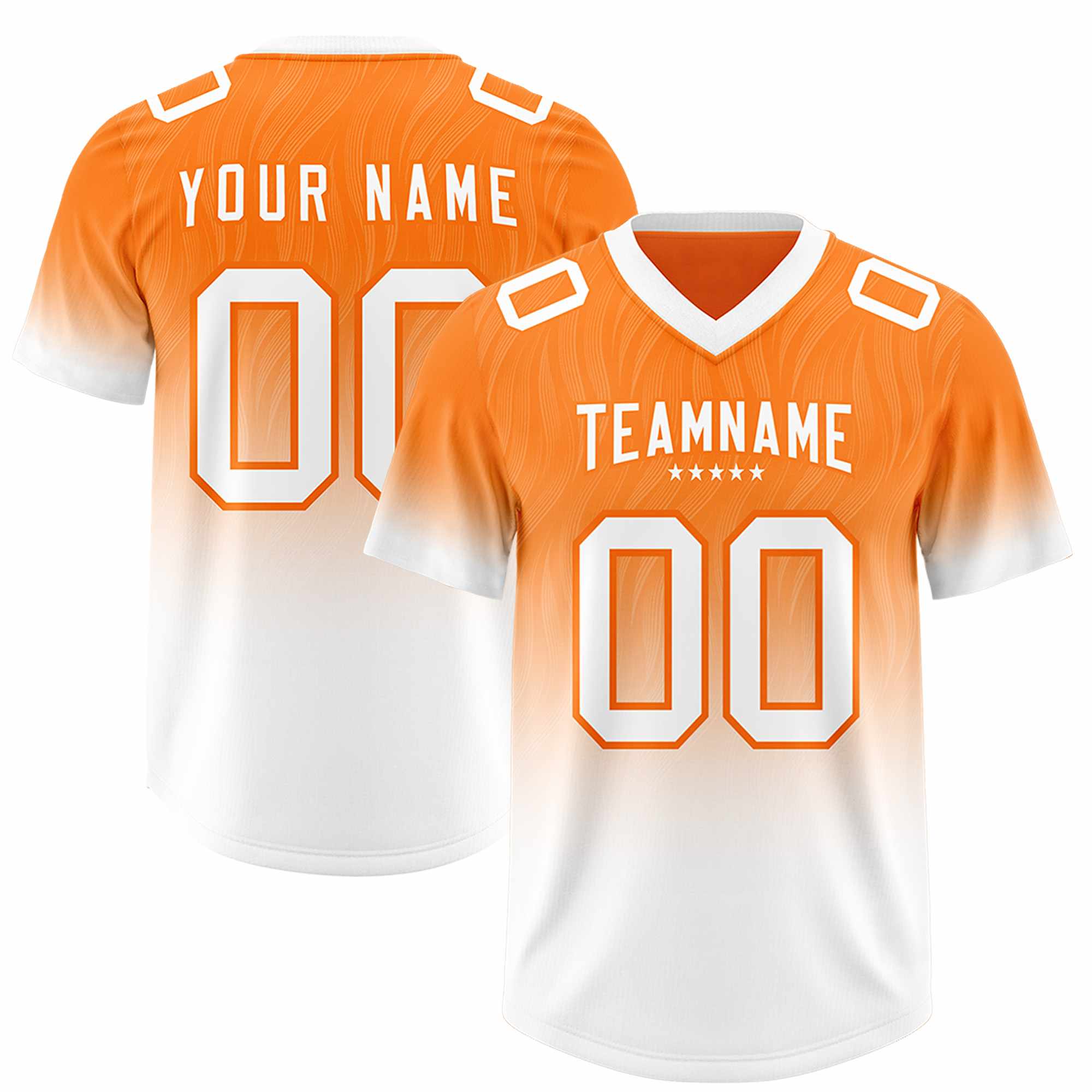 Custom Orange White Gradient Fashion Outdoor Authentic Football Jersey