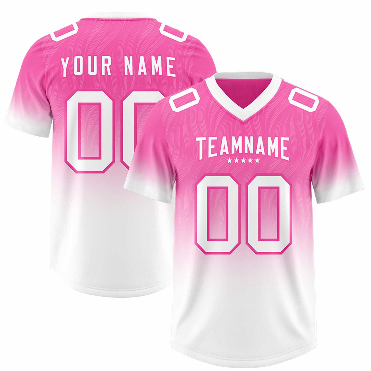 Custom Pink White Gradient Fashion Outdoor Authentic Football Jersey
