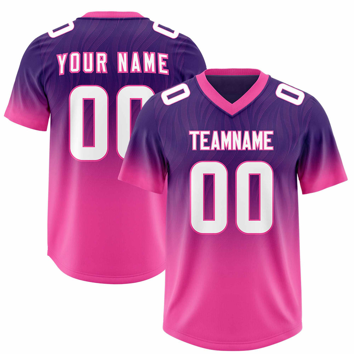 Custom Purple Pink Gradient Fashion Outdoor Authentic Football Jersey