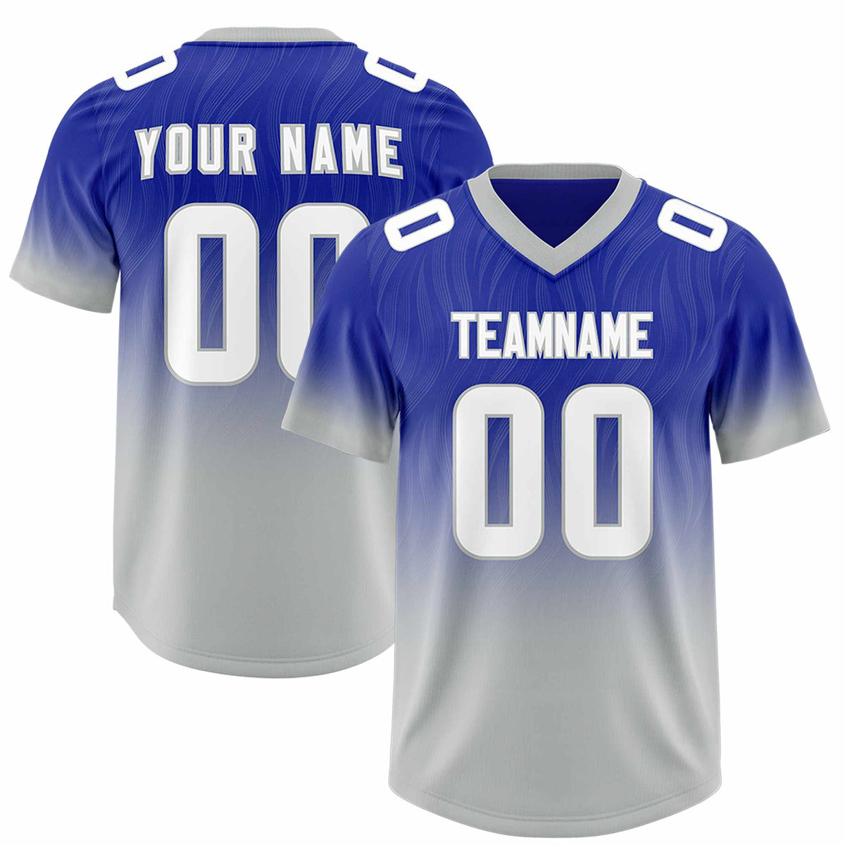 Custom Royal Gray Gradient Fashion Outdoor Authentic Football Jersey