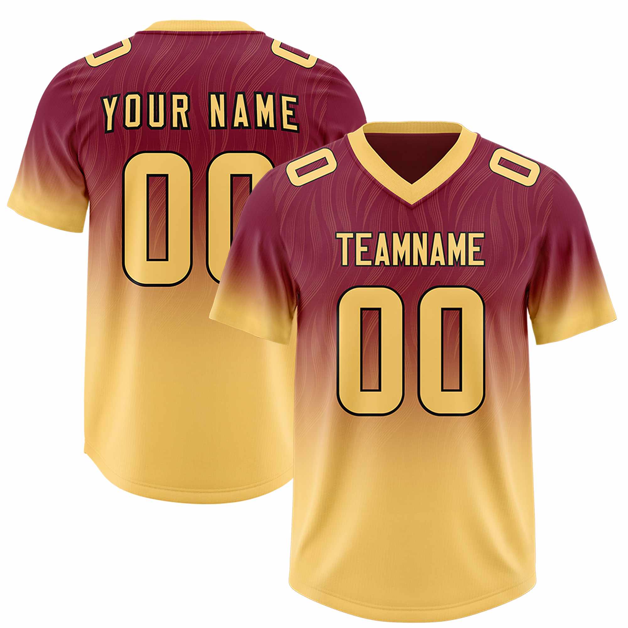 Custom Cardinal Khaki Gradient Fashion Outdoor Authentic Football Jersey