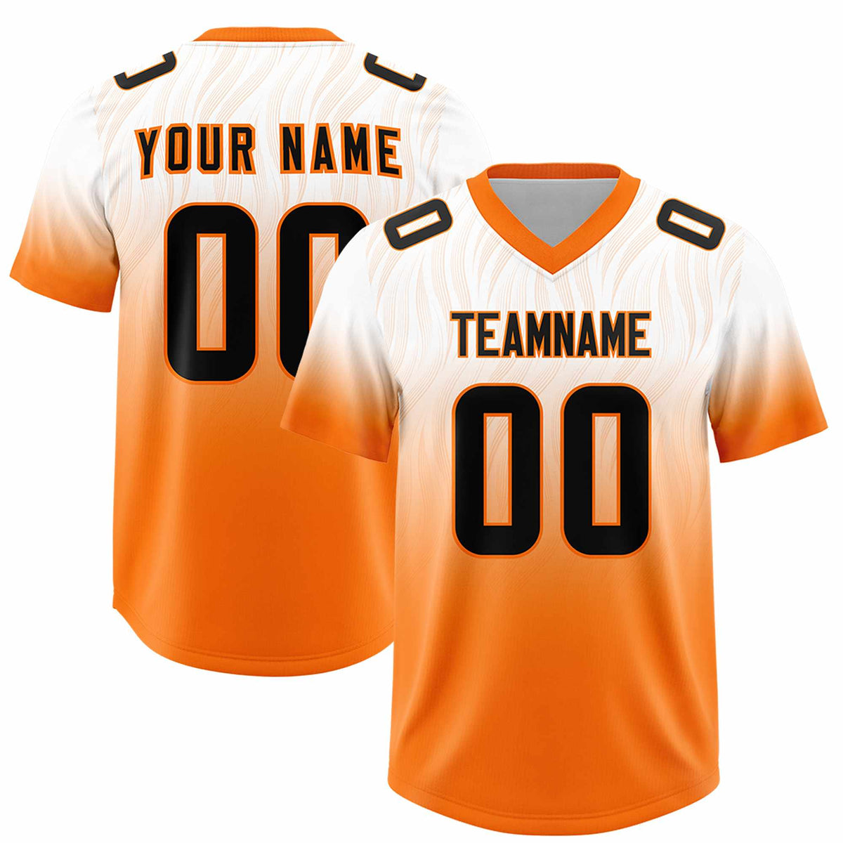 Custom White Orange Gradient Fashion Outdoor Authentic Football Jersey