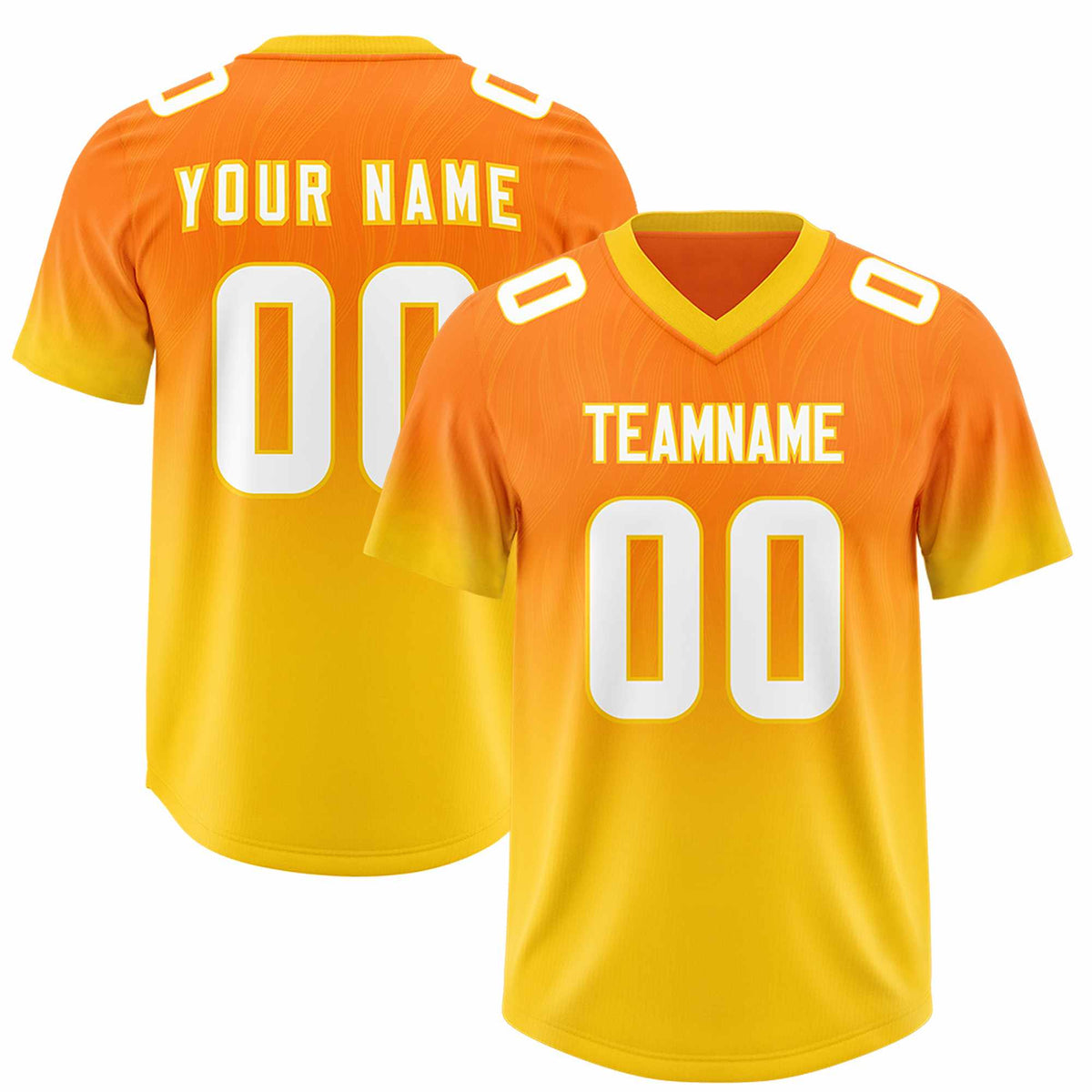 Custom Orange Gold Gradient Fashion Outdoor Authentic Football Jersey