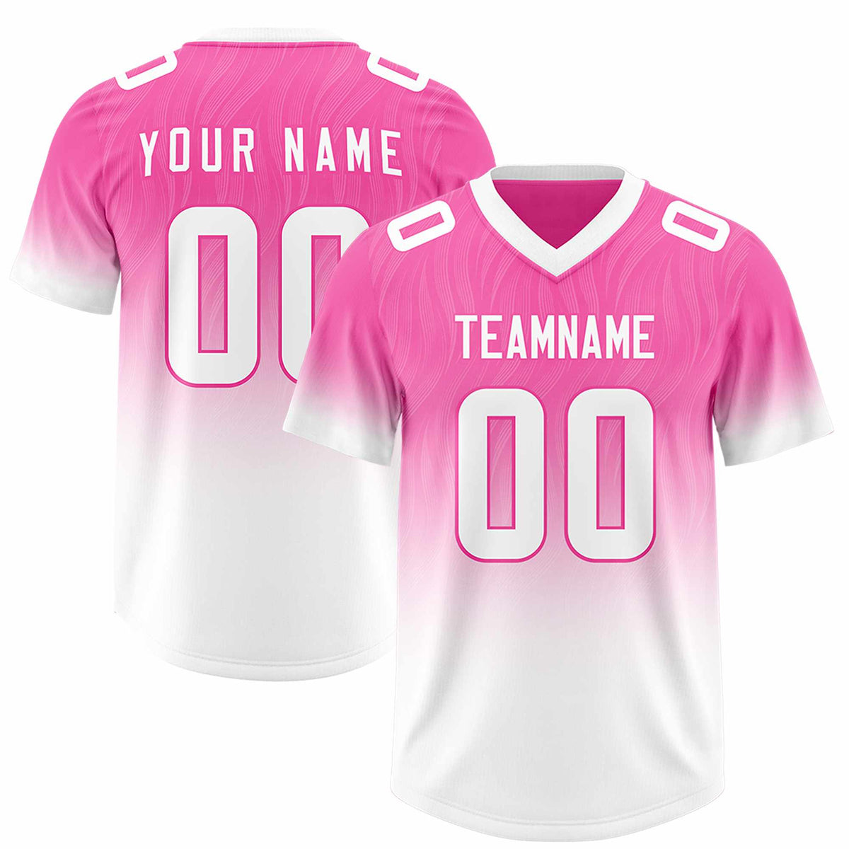 Custom Pink White Gradient Fashion Outdoor Authentic Football Jersey