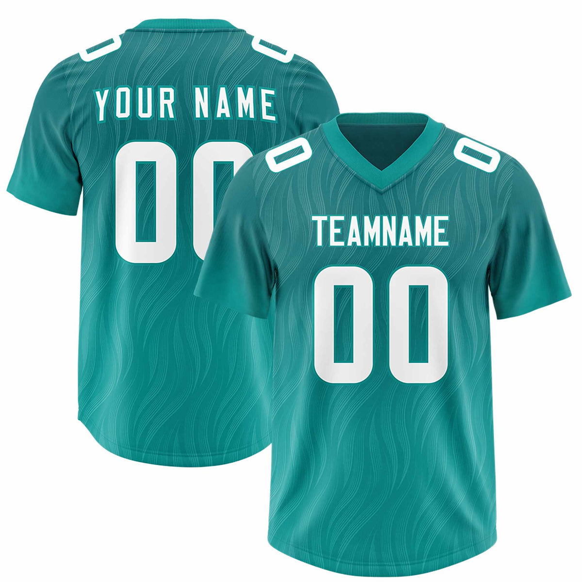 Custom Aqua Aqua Gradient Fashion Outdoor Authentic Football Jersey