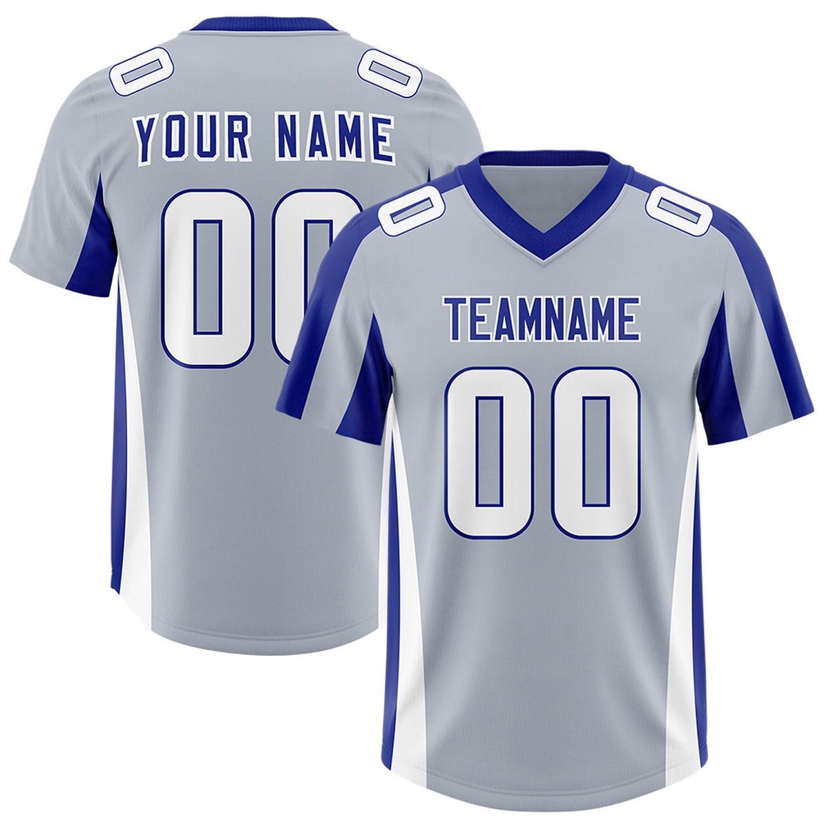 Custom Silver Royal Side Stripe Pattern Authentic Football Jersey