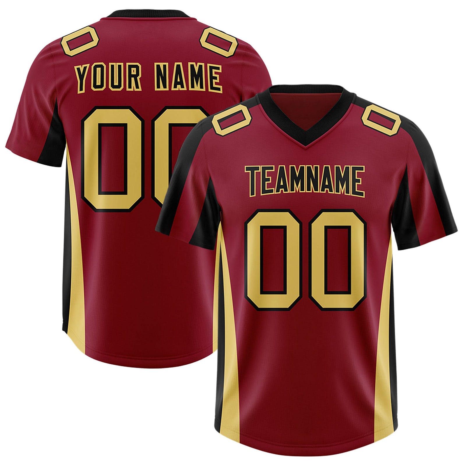 Custom Crimson Black Side Stripe Pattern Authentic Football Jersey