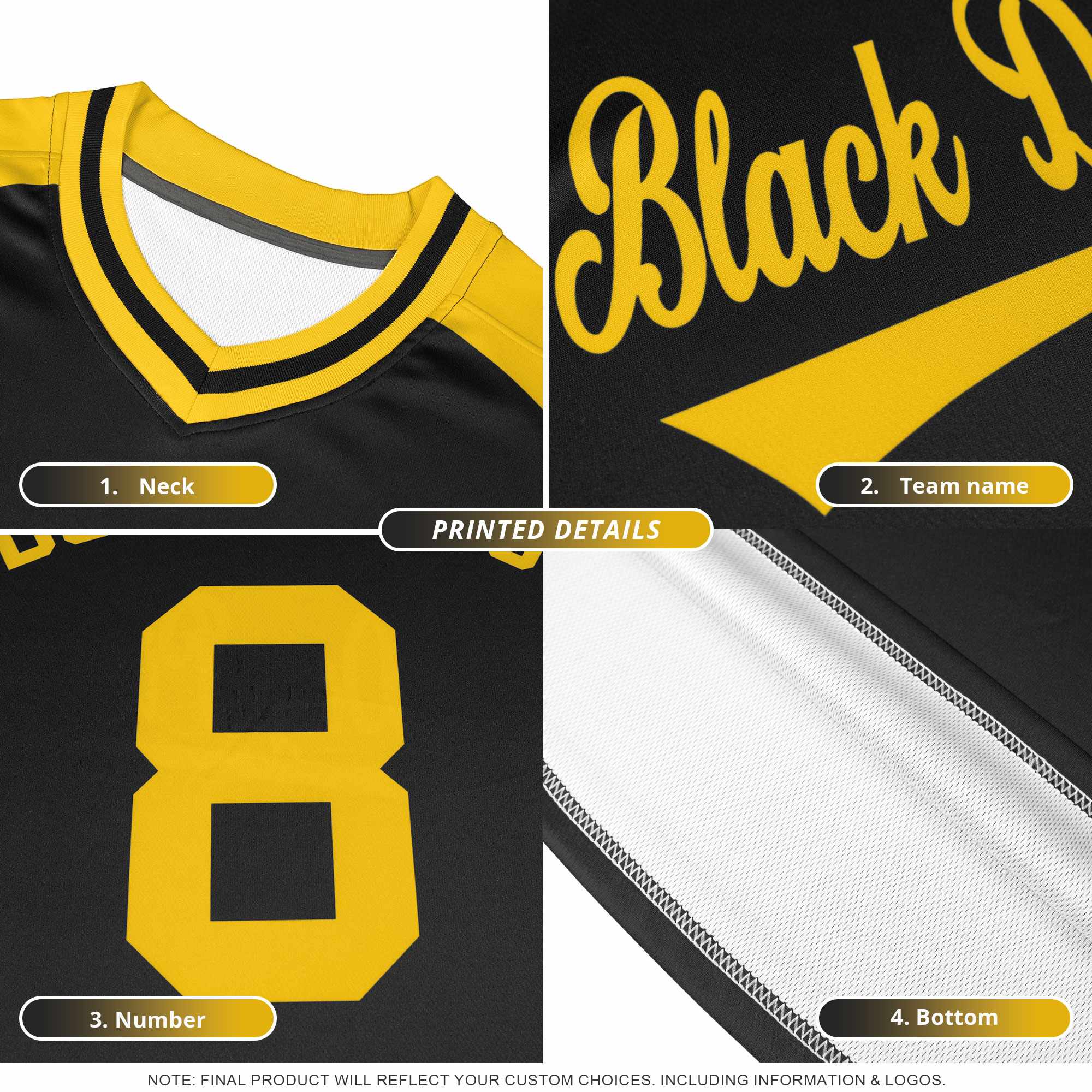 Custom Black Silver Side Stripe Pattern Authentic Football Jersey