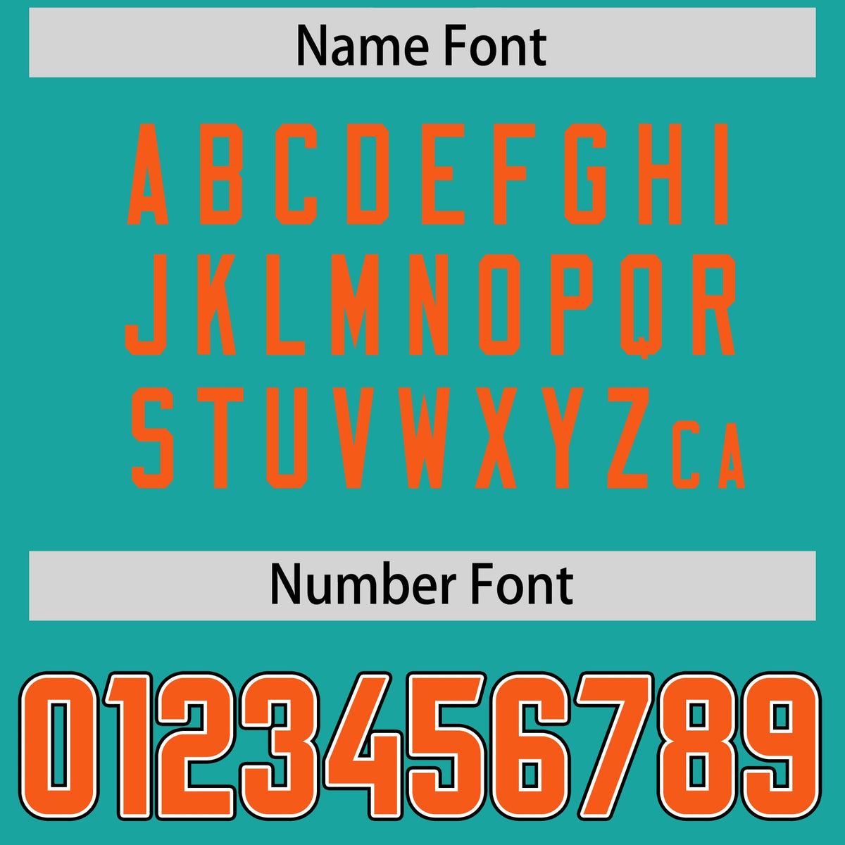 Custom Aqua Orange Personalized Neckline Square Classic Authentic Football Jersey