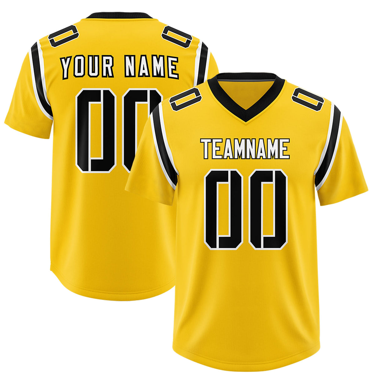 Custom Gold Personalized Shoulder Cut Two-Tone Authentic Football Jersey