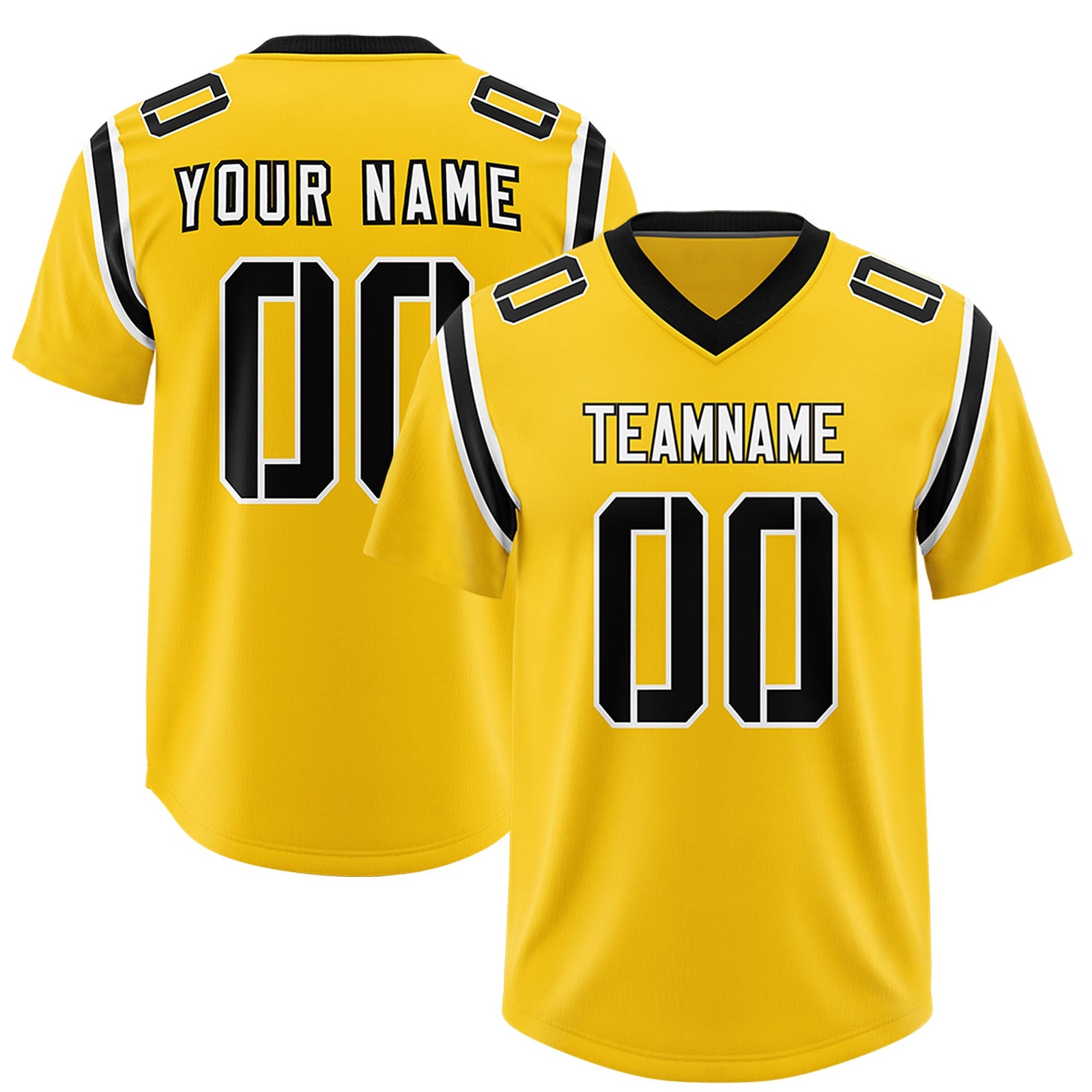 Custom Gold Personalized Shoulder Cut Two-Tone Authentic Football Jersey