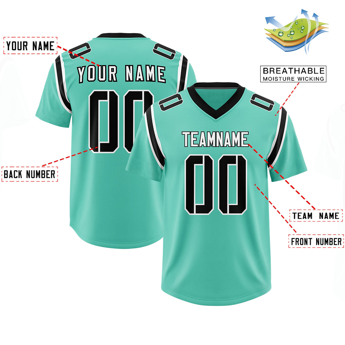 Custom Bright Green Personalized Shoulder Cut Two-Tone Authentic Football Jersey