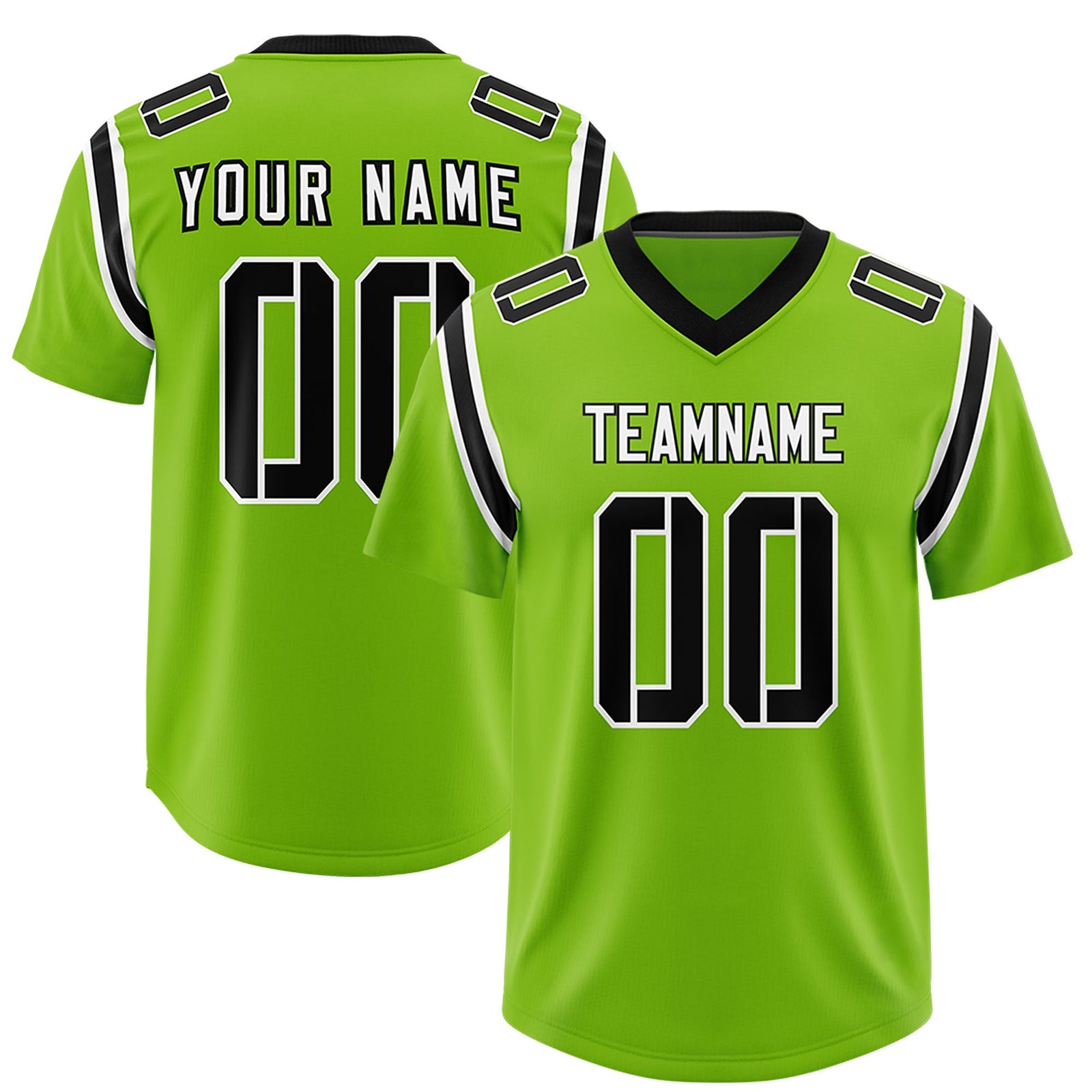 Custom Neon Green Personalized Shoulder Cut Two-Tone Authentic Football Jersey