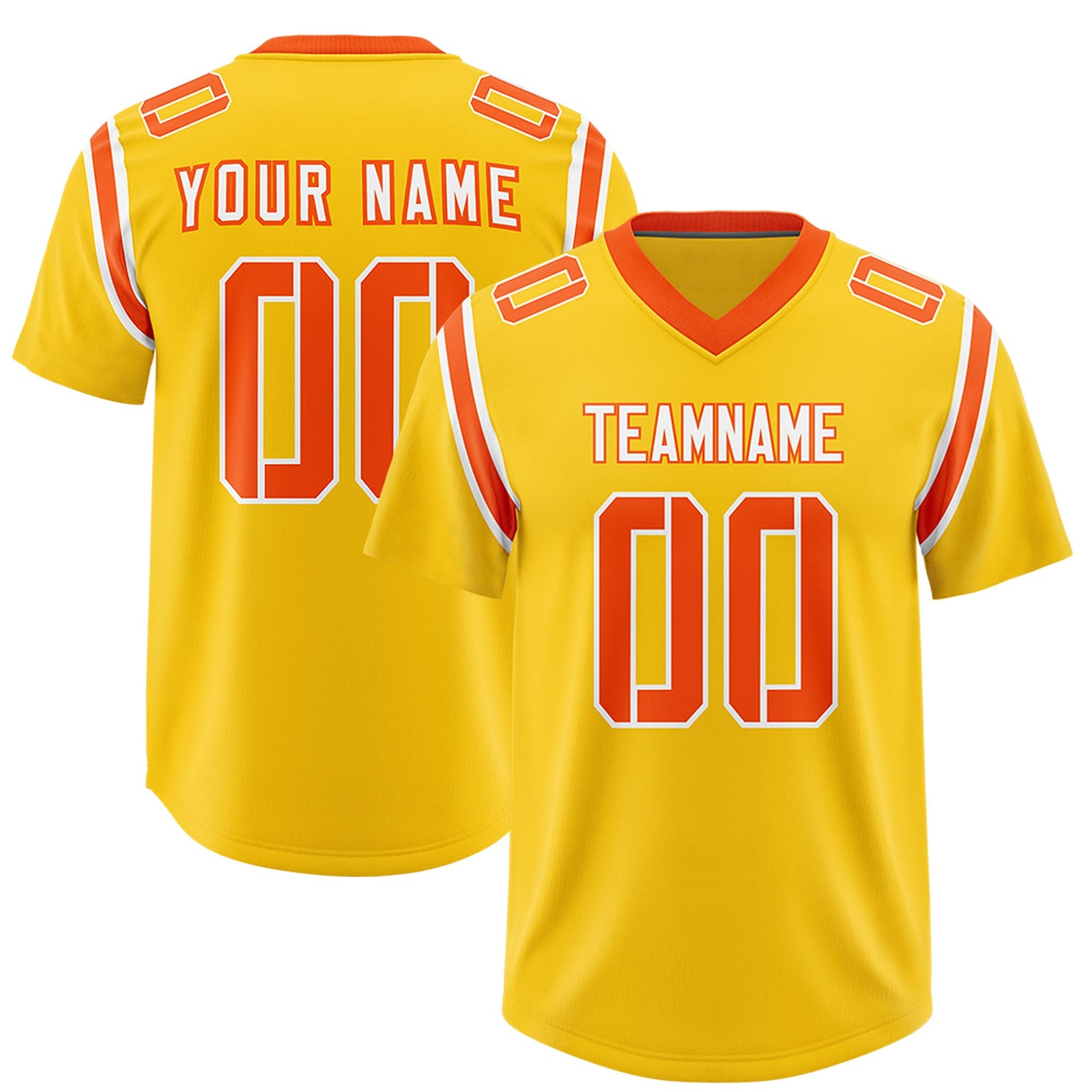 Custom Gold Personalized Shoulder Cut Two-Tone Authentic Football Jersey