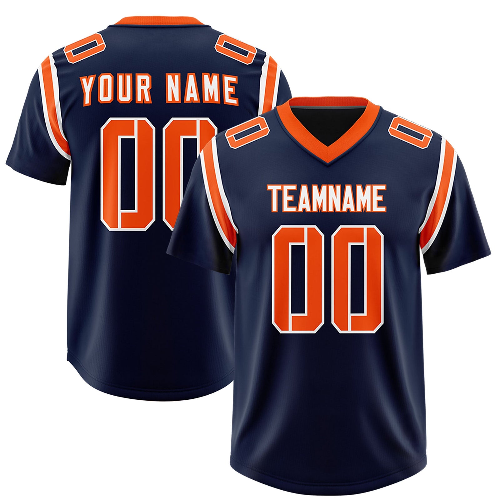 Custom Navy Personalized Shoulder Cut Two-Tone Authentic Football Jersey