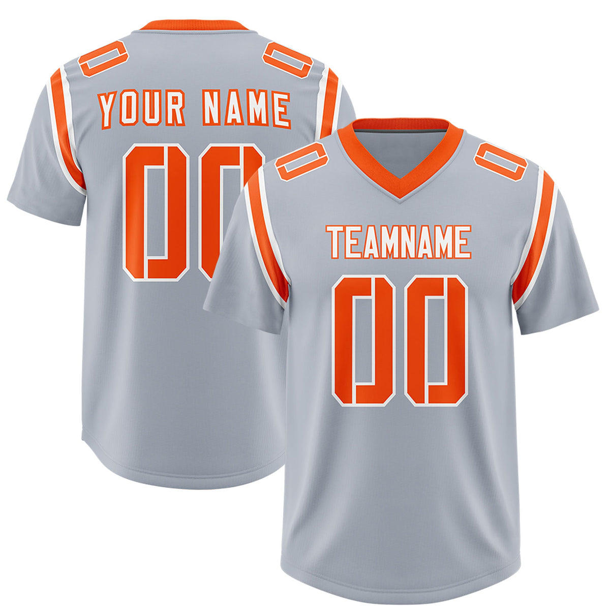 Custom Silver Personalized Shoulder Cut Two-Tone Authentic Football Jersey