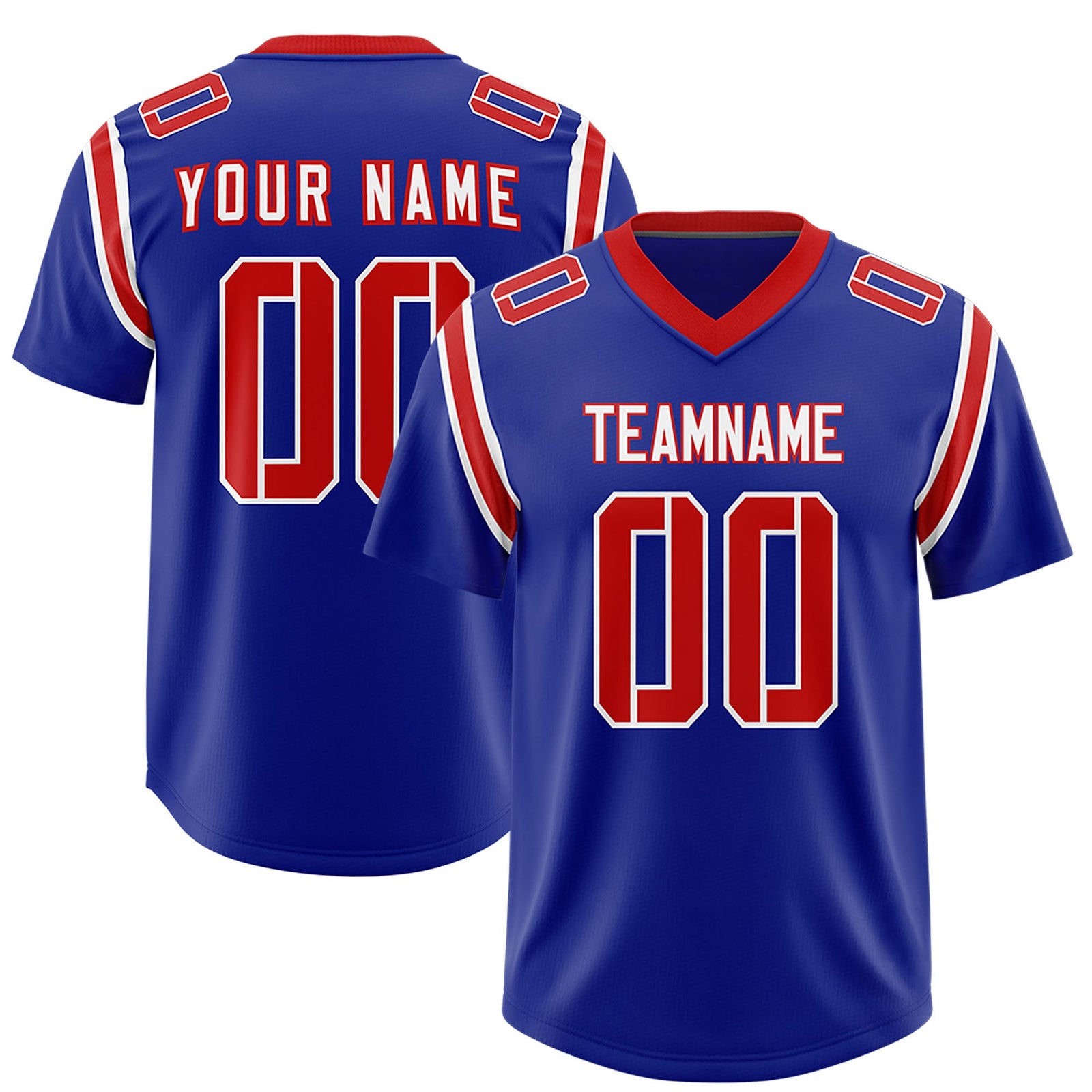 Custom Royal Personalized Shoulder Cut Two-Tone Authentic Football Jersey