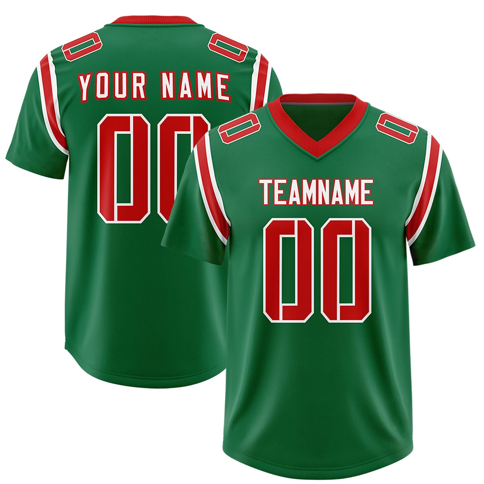 Custom Kelly Green Personalized Shoulder Cut Two-Tone Authentic Football Jersey