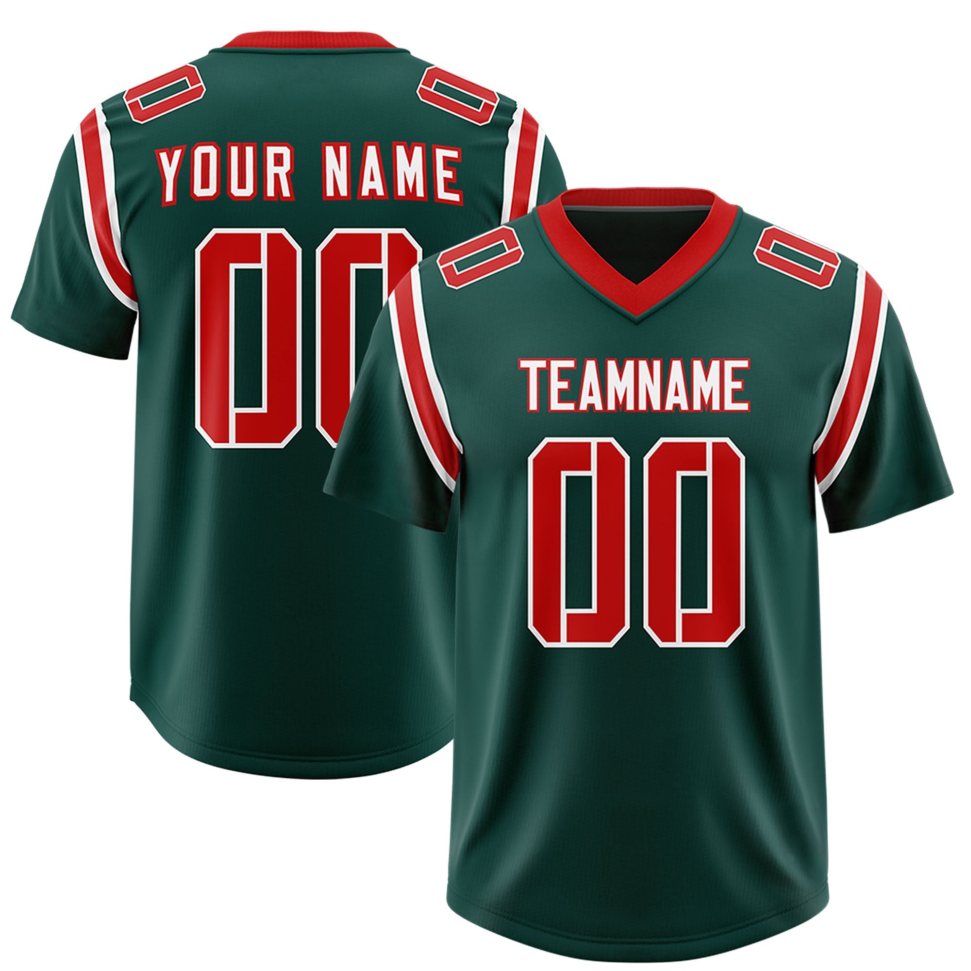 Custom Midnight Green Personalized Shoulder Cut Two-Tone Authentic Football Jersey