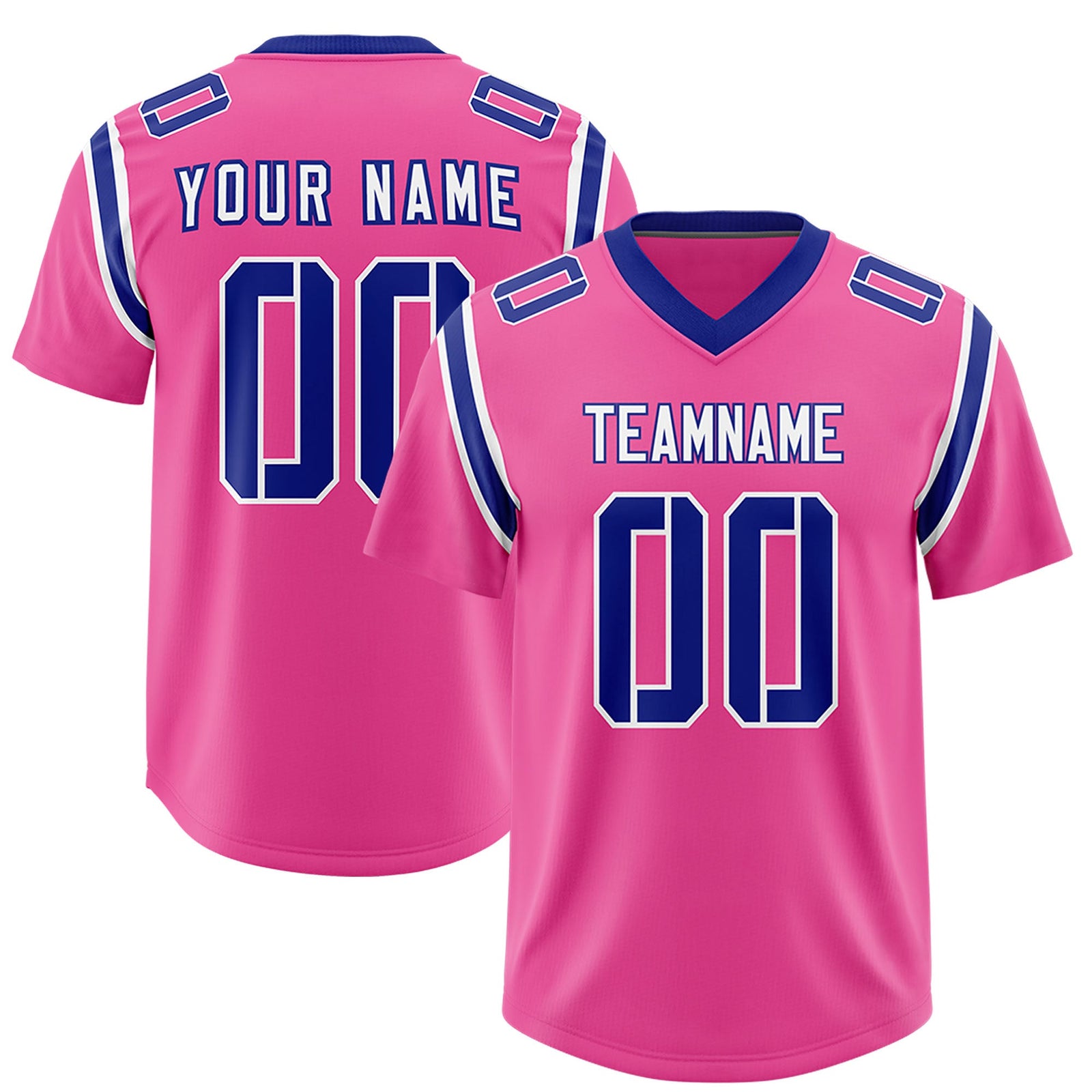 Custom Pink Personalized Shoulder Cut Two-Tone Authentic Football Jersey