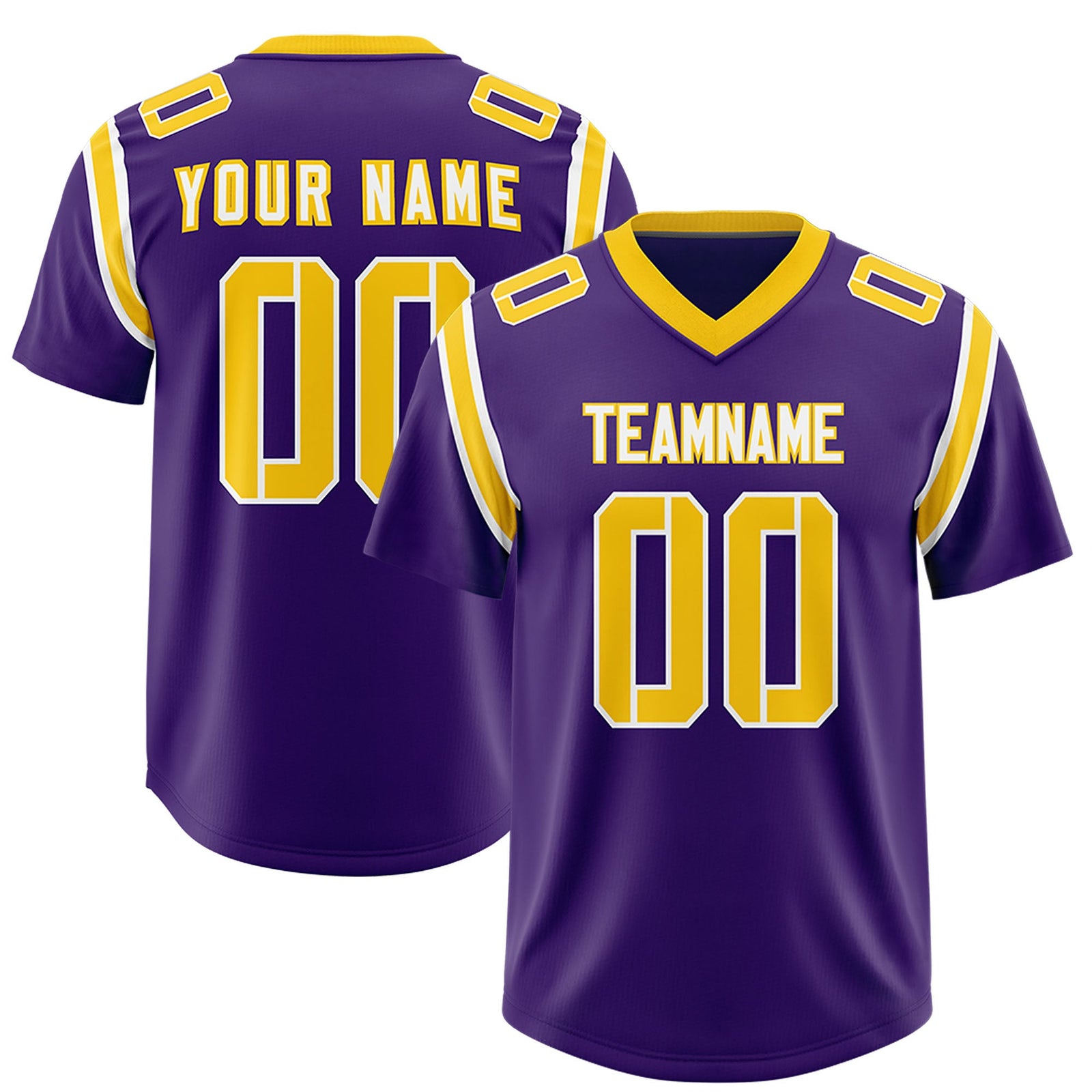 Custom Purple Personalized Shoulder Cut Two-Tone Authentic Football Jersey