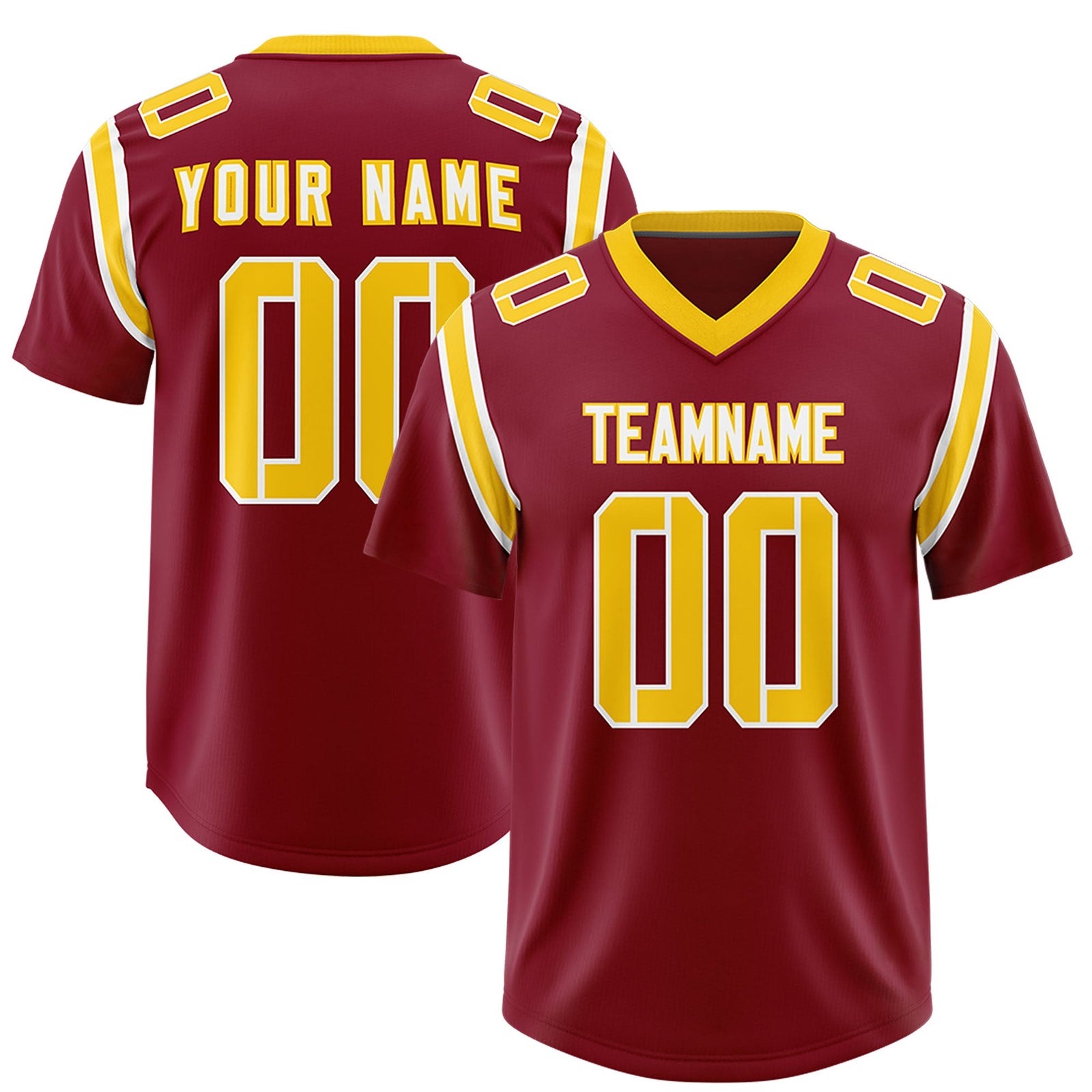Custom Crimson Personalized Shoulder Cut Two-Tone Authentic Football Jersey