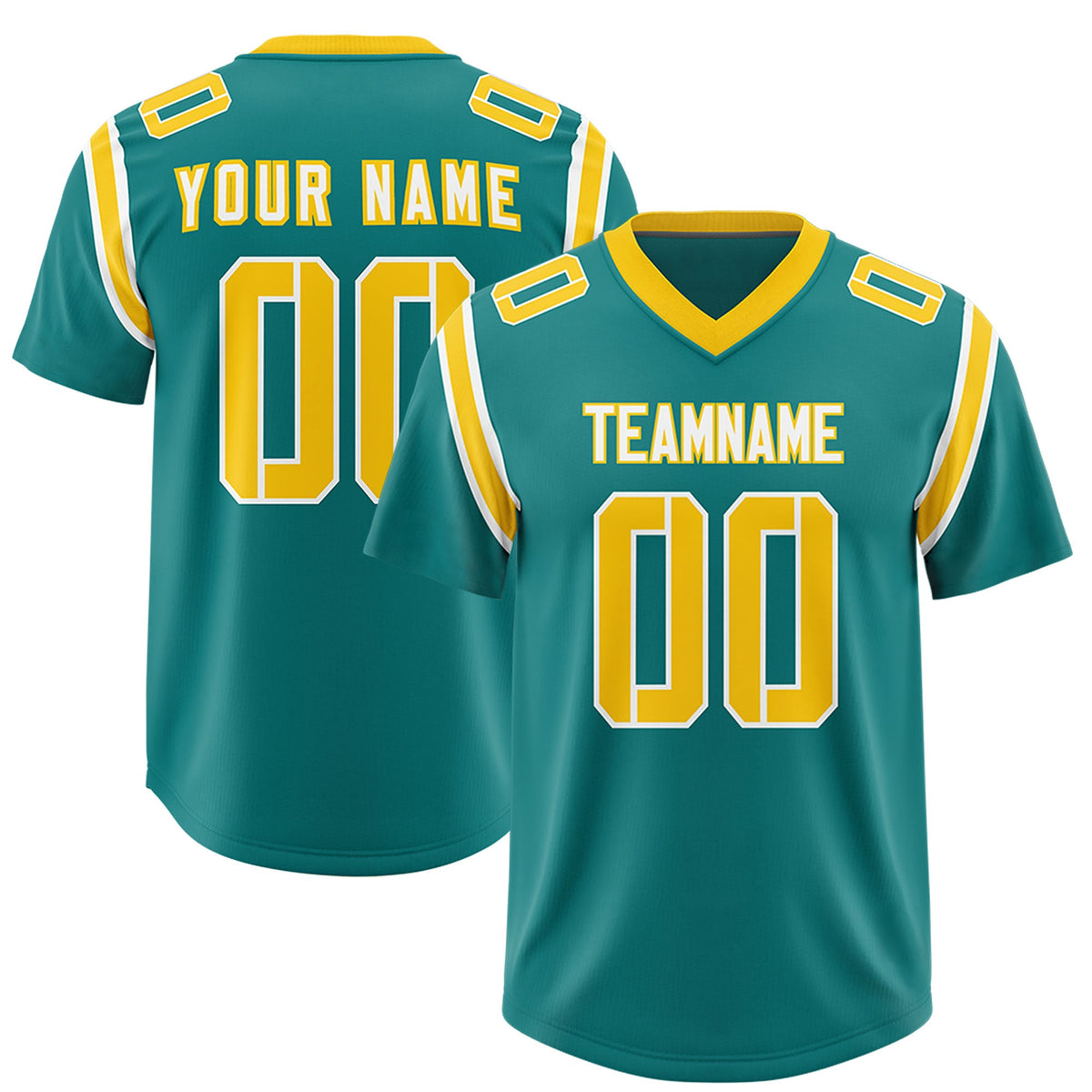 Custom Aqua Personalized Shoulder Cut Two-Tone Authentic Football Jersey