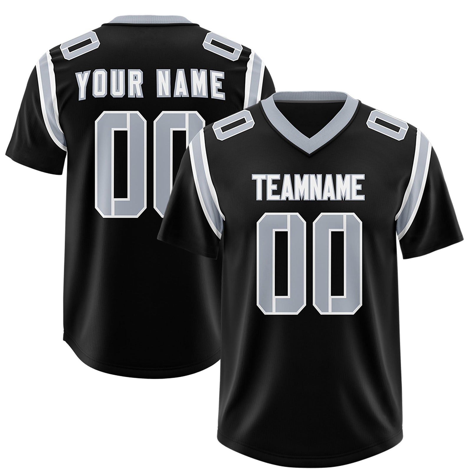 Custom Black Personalized Shoulder Cut Two-Tone Authentic Football Jersey