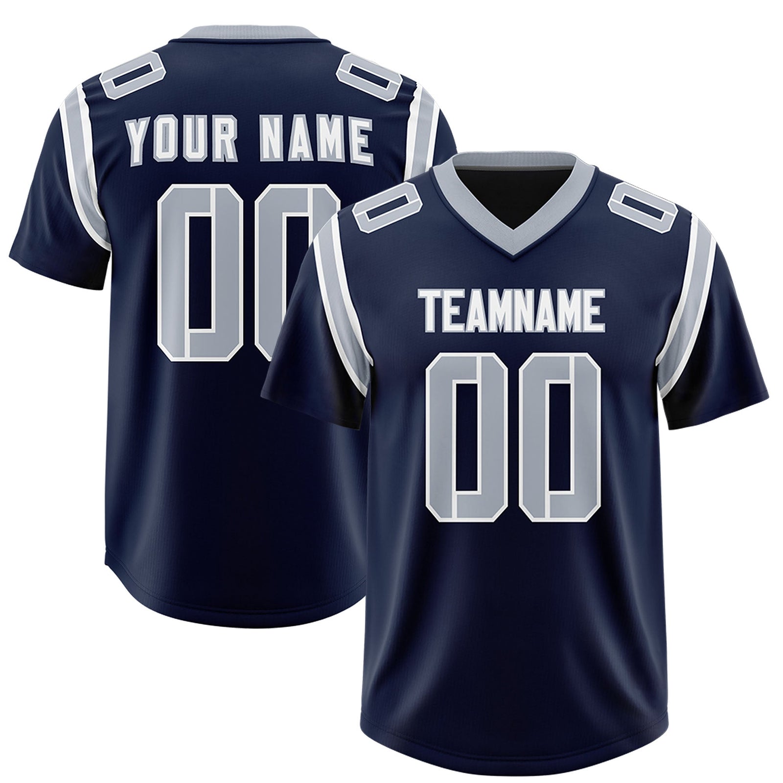 Custom Navy Personalized Shoulder Cut Two-Tone Authentic Football Jersey